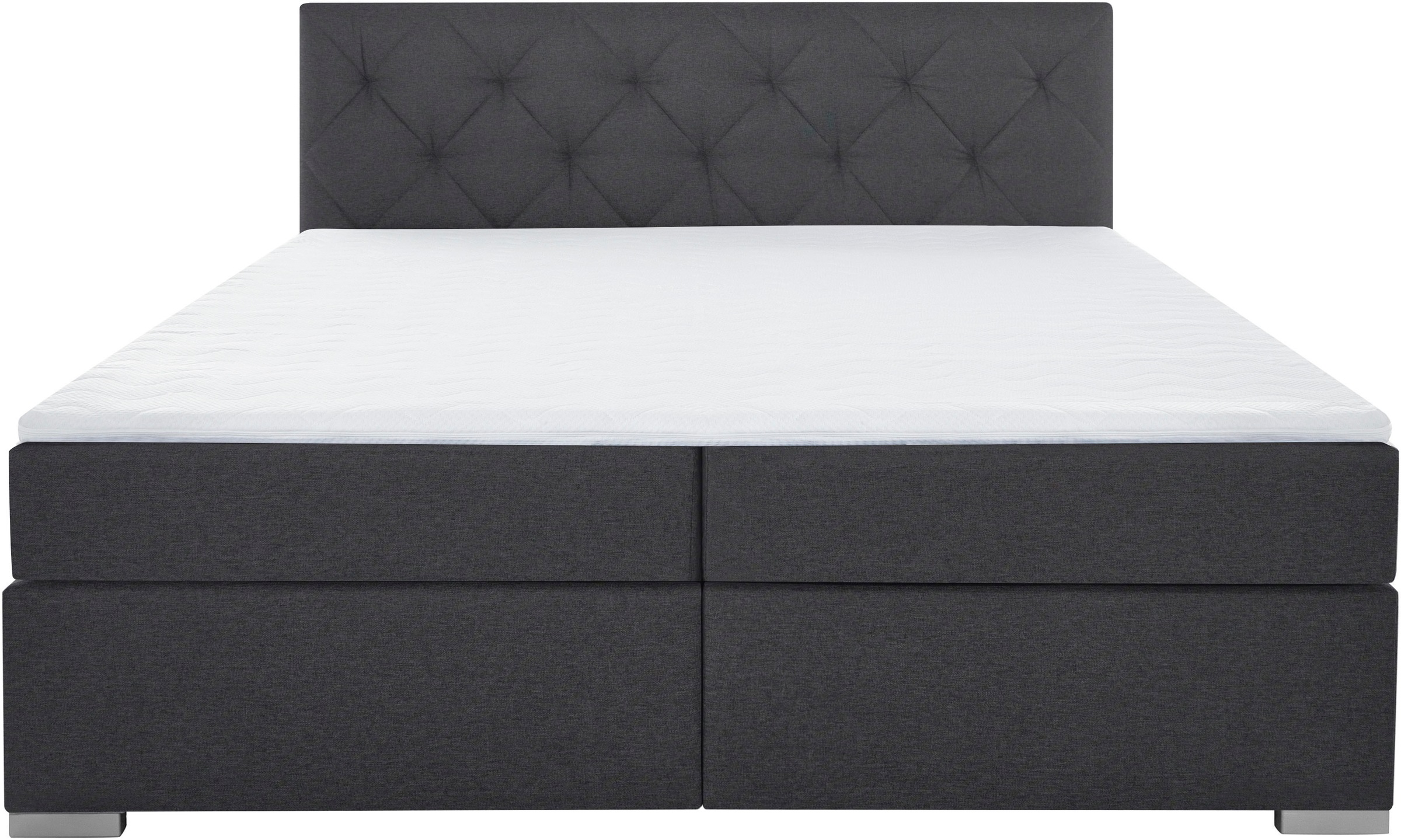 Boxbett HOME AFFAIRE "Tynan", grau (anthrazit), B:194cm L:210cm, Komplettbetten, Boxspringbett, wahlweise mit Bettkasten, in H2, H3 & H4 erhältilich 3