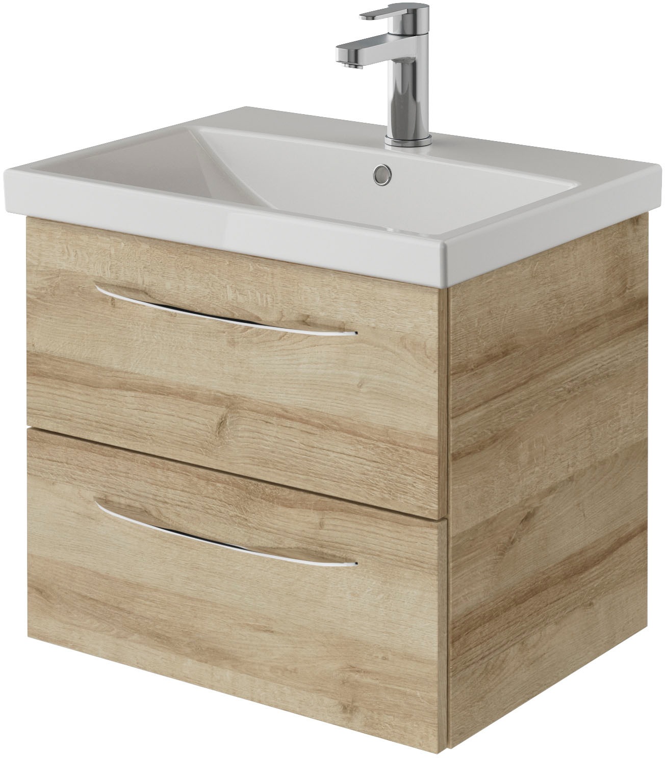 Saphir Badmöbel-Set »Serie 4035 2-teilig, Keramikwaschtisch mit LED-Spiegelschrank«, (Set), 60 cm breit, inkl. Türdämpfer, 2 Schubladen, 2 Türen, 2 Einlegeböden