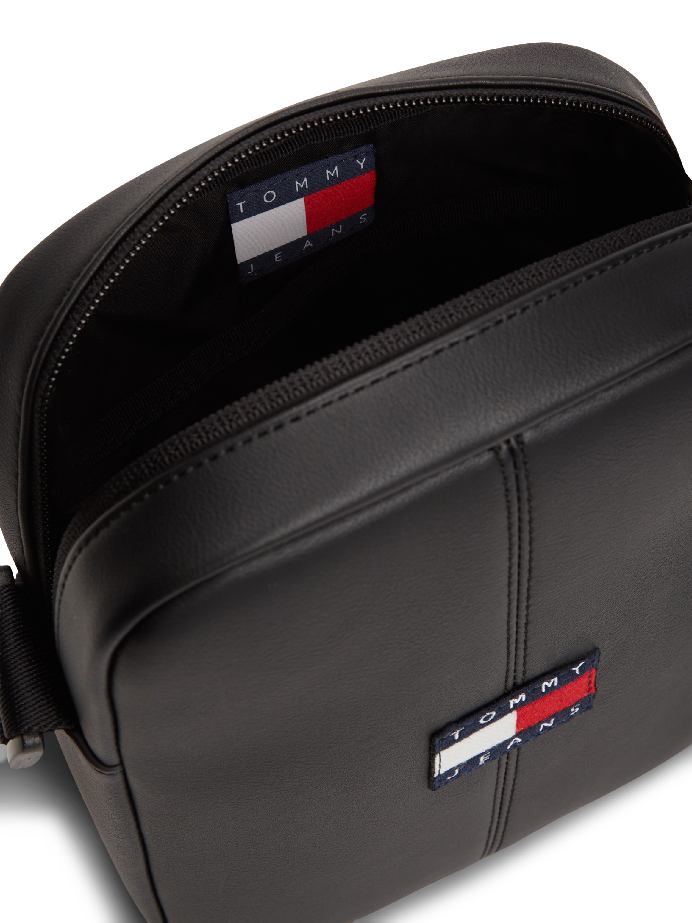 Tommy Jeans Umhängetasche »TJM ESS DAILY PU REPORTER« Unisex Schultertasche mit Ziernähten und Logo-Aufnäher