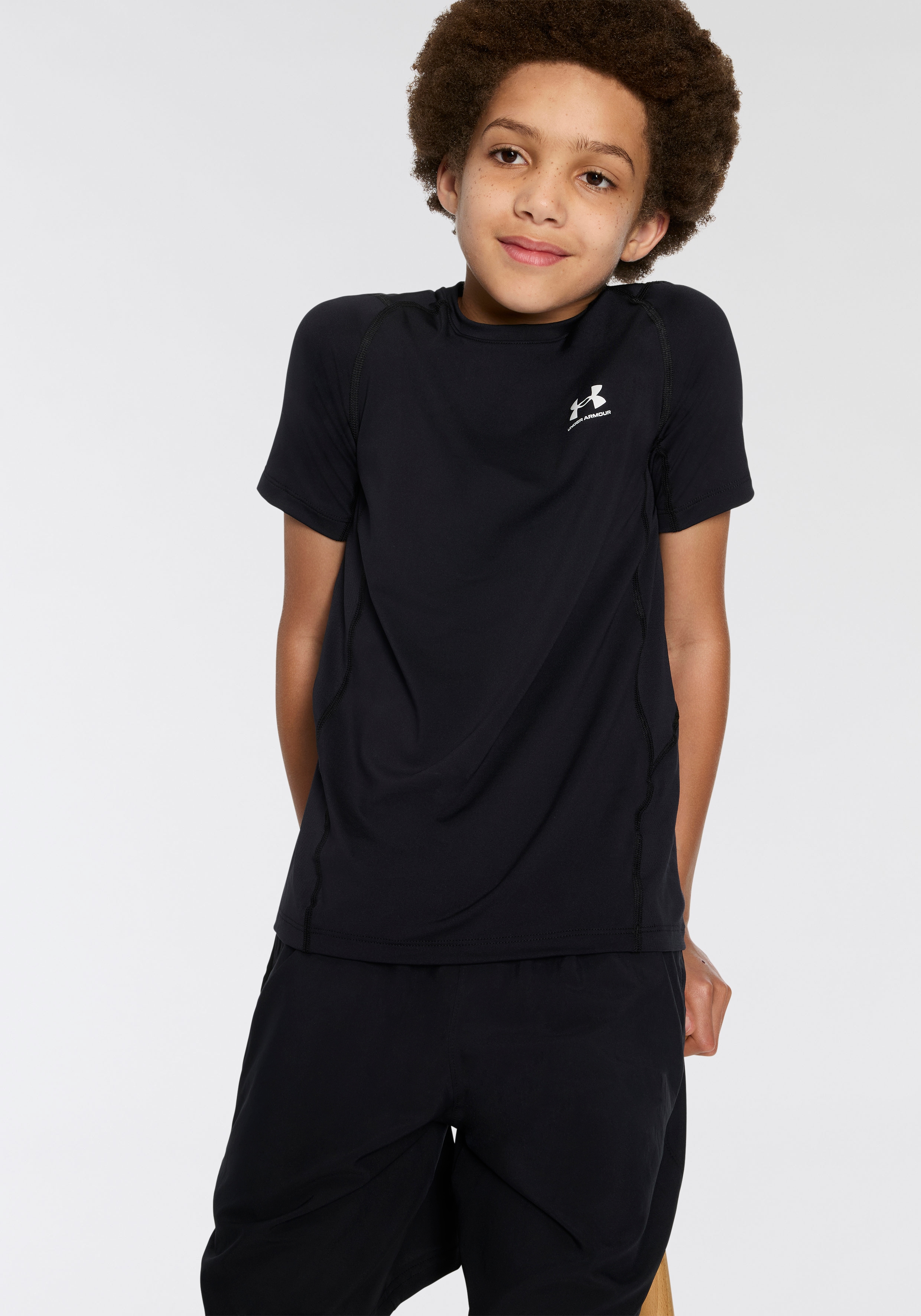 Under Armour Trainingsshirt "UA HG ARMOUR SS" für Kinder, sportlicher Stil, Kurzarmdesign, atmungsaktiv