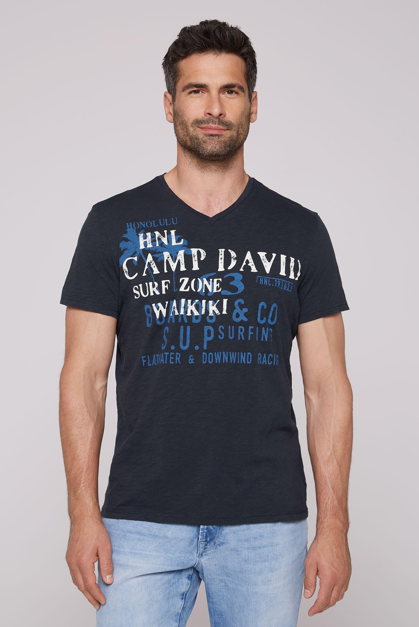 CAMP DAVID V-Shirt, aus Baumwolle