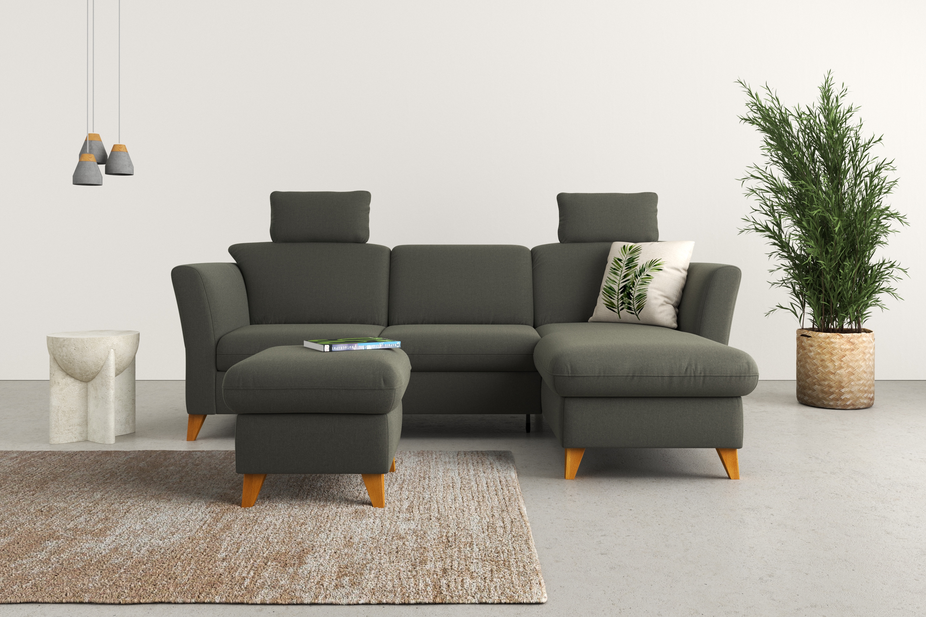 Home affaire Ecksofa "Trelleborg L-Form" Federkern-Polsterung, wahlweise mit Schlaffunktion und Bettkasten