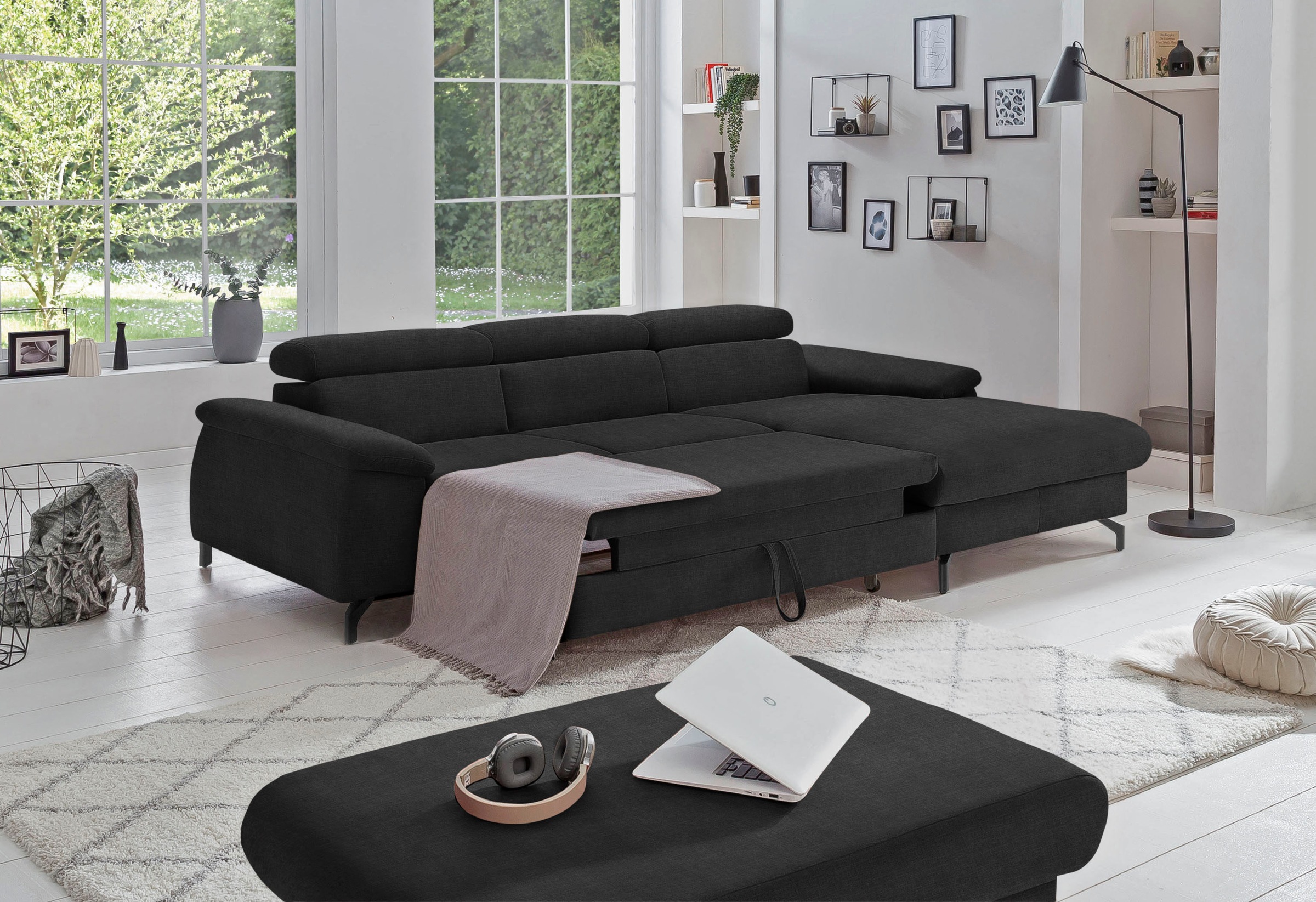 COTTA Ecksofa »Kitty L-Form«, mit Kopfteilverstellung, wahlweise mit Bettfunktion & Bettkasten