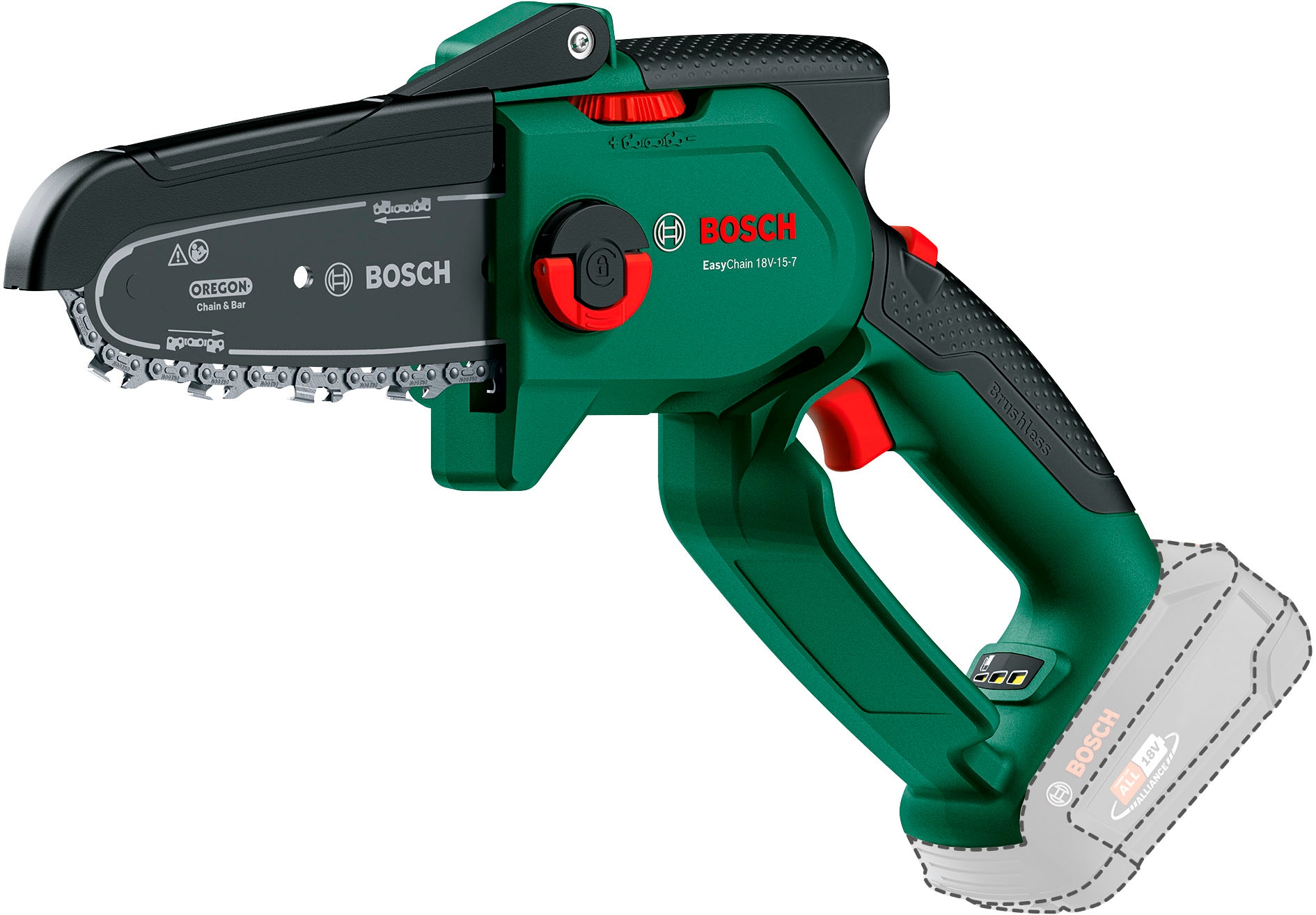 Bosch Home & Garden Akku-Kettensäge »»EasyChain 18V-15-7««, (Oregon-Kette), ohne Akku, ohne Ladegerät