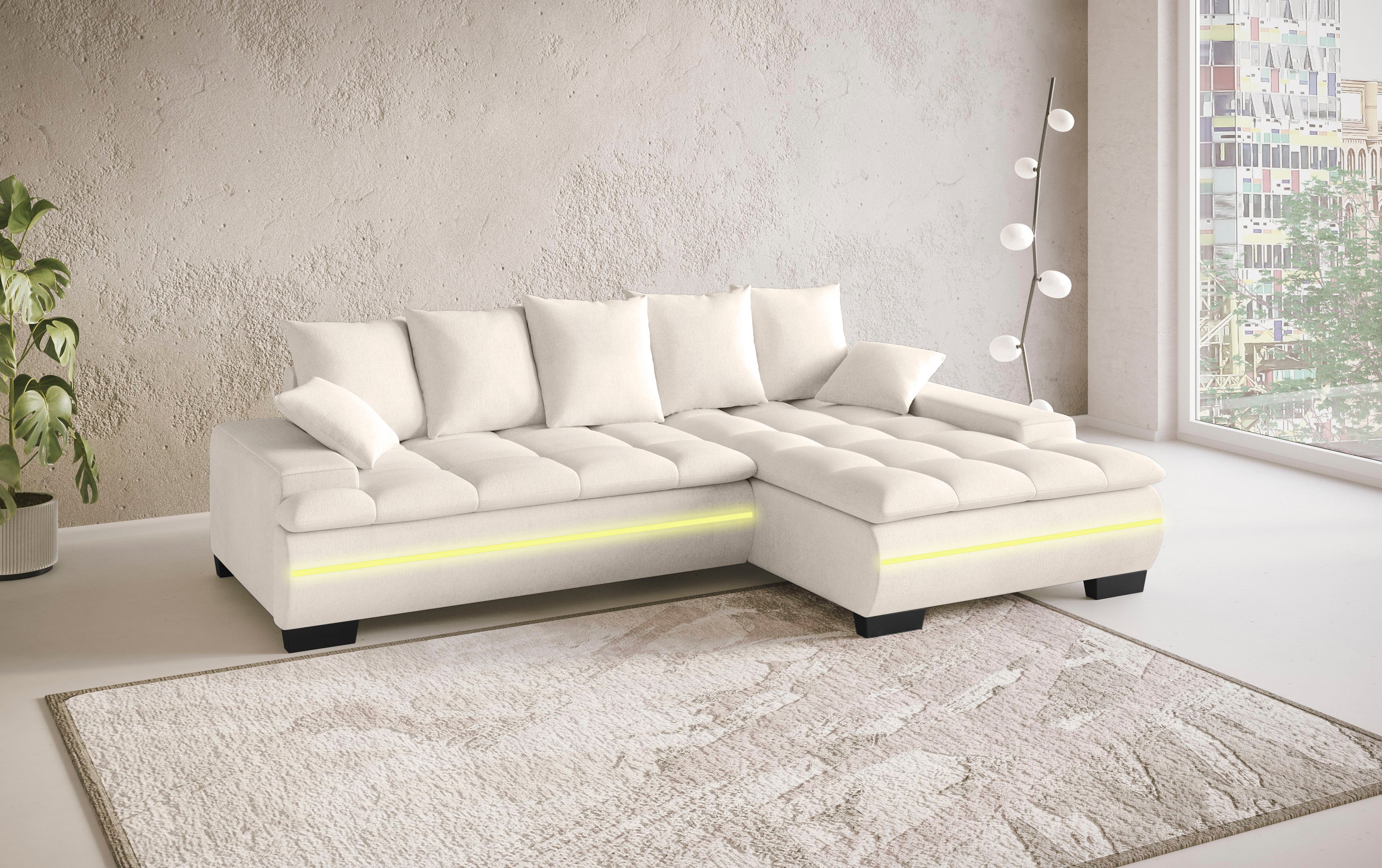 Thumbnail - Mr. Couch Ecksofa "Haiti II, L-Form", RGB-LED Beleuchtung, Kaltschaum, wahlweise mit Bett, Bettkasten