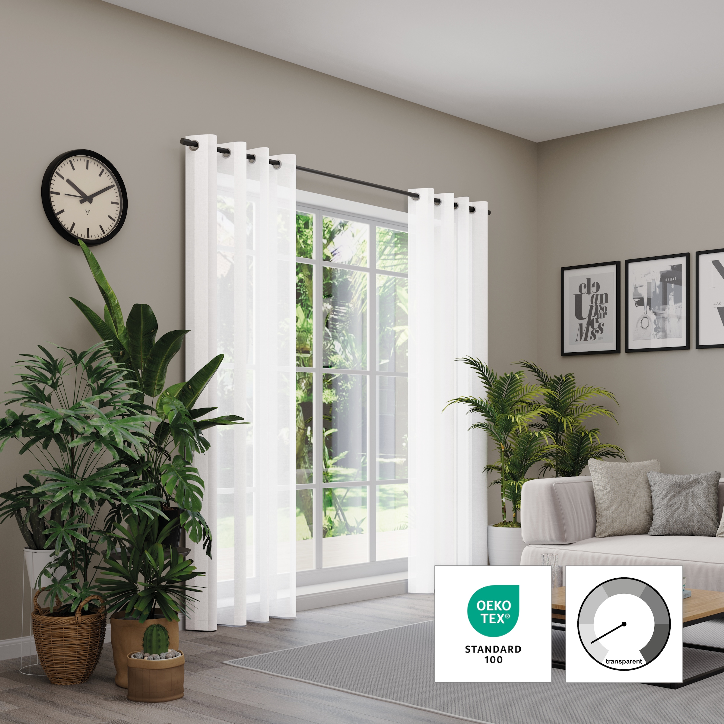 Neutex for you Vorhang "ALASSIO" Ösen 1 Stk. tlg. Längssteifen mit Glanzeff günstig online kaufen