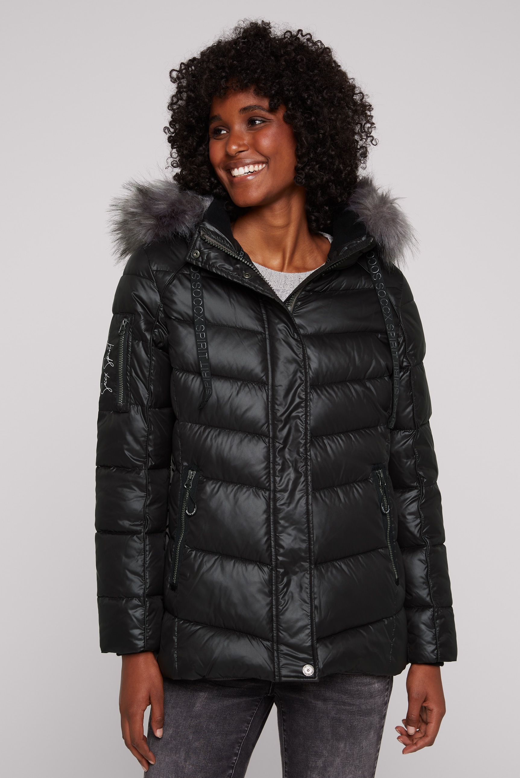 SOCCX Winterjacke, mit Kapuze, mit Ärmeltasche günstig online kaufen