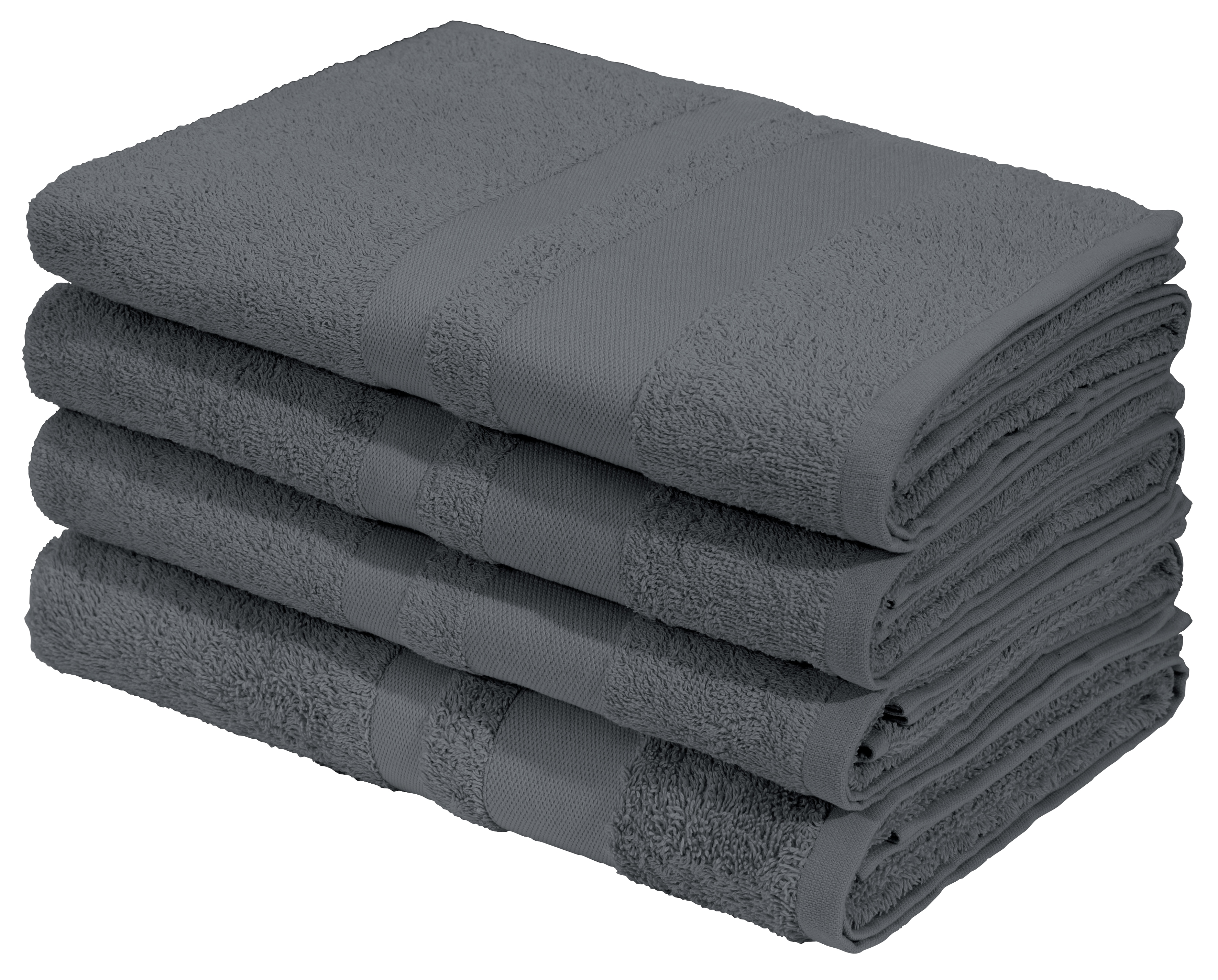 OTTO home Duschtücher "Vanessa, 4 Duschtücher, 70x140cm, in Standard- und Premium-Qualität" Handtücher mit Bordüre, 100% Baumwolle, einfarbig, weich