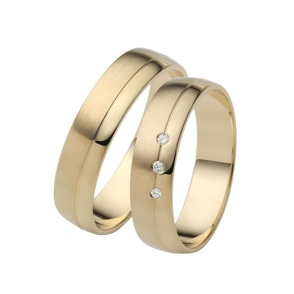 Firetti Trauring »Schmuck Geschenk Gold 750 Hochzeit Ehering "LIEBE"«, Made in Germany, wahlweise mit oder ohne Brillanten