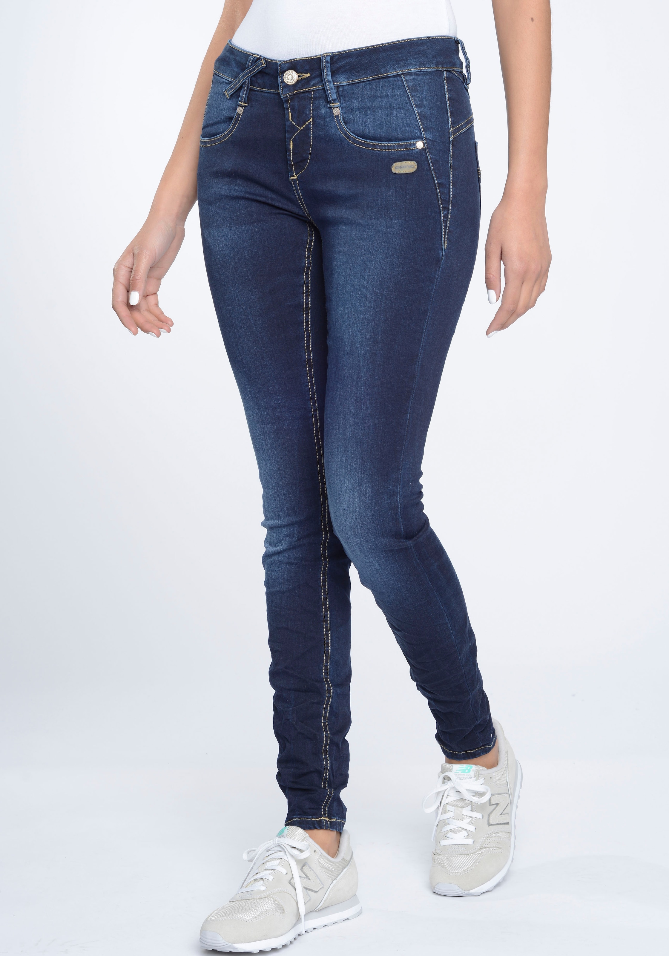 GANG Skinny-fit-Jeans "94NELE", mit gekreuzten Gürtelschlaufen links vorne günstig online kaufen