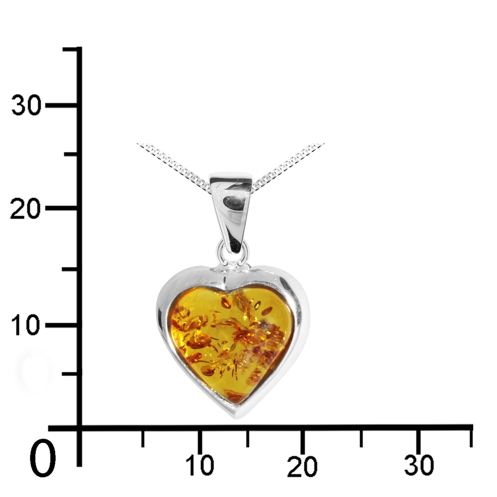OSTSEE-SCHMUCK Kette mit Anhänger »- Herz 14 mm - Silber 925/000 - Bernstein«