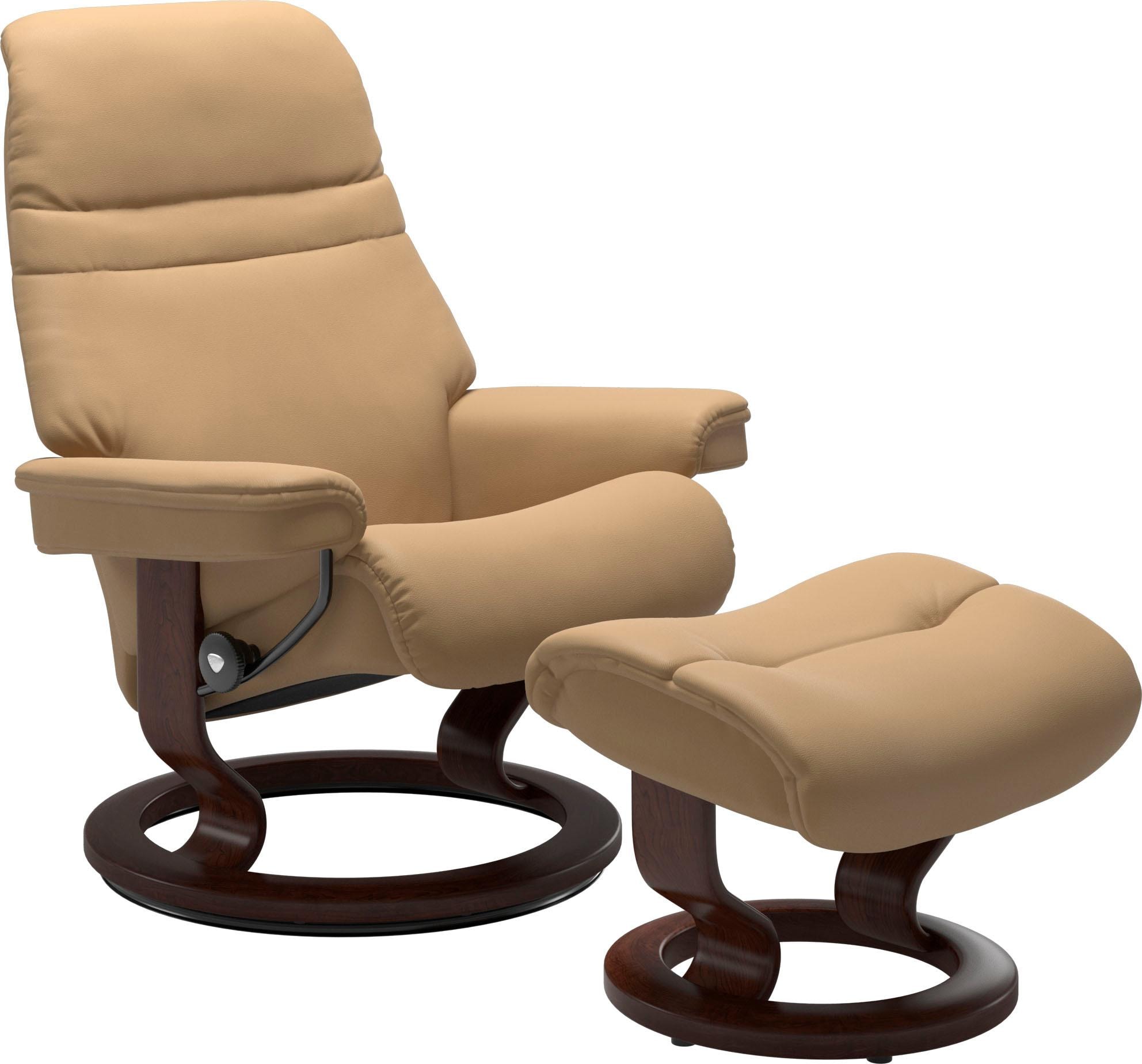 Stressless Relaxsessel "Sunrise" mit Classic Base, Größe L, Gestell Braun, in 2 Lederqualitäten lieferbar