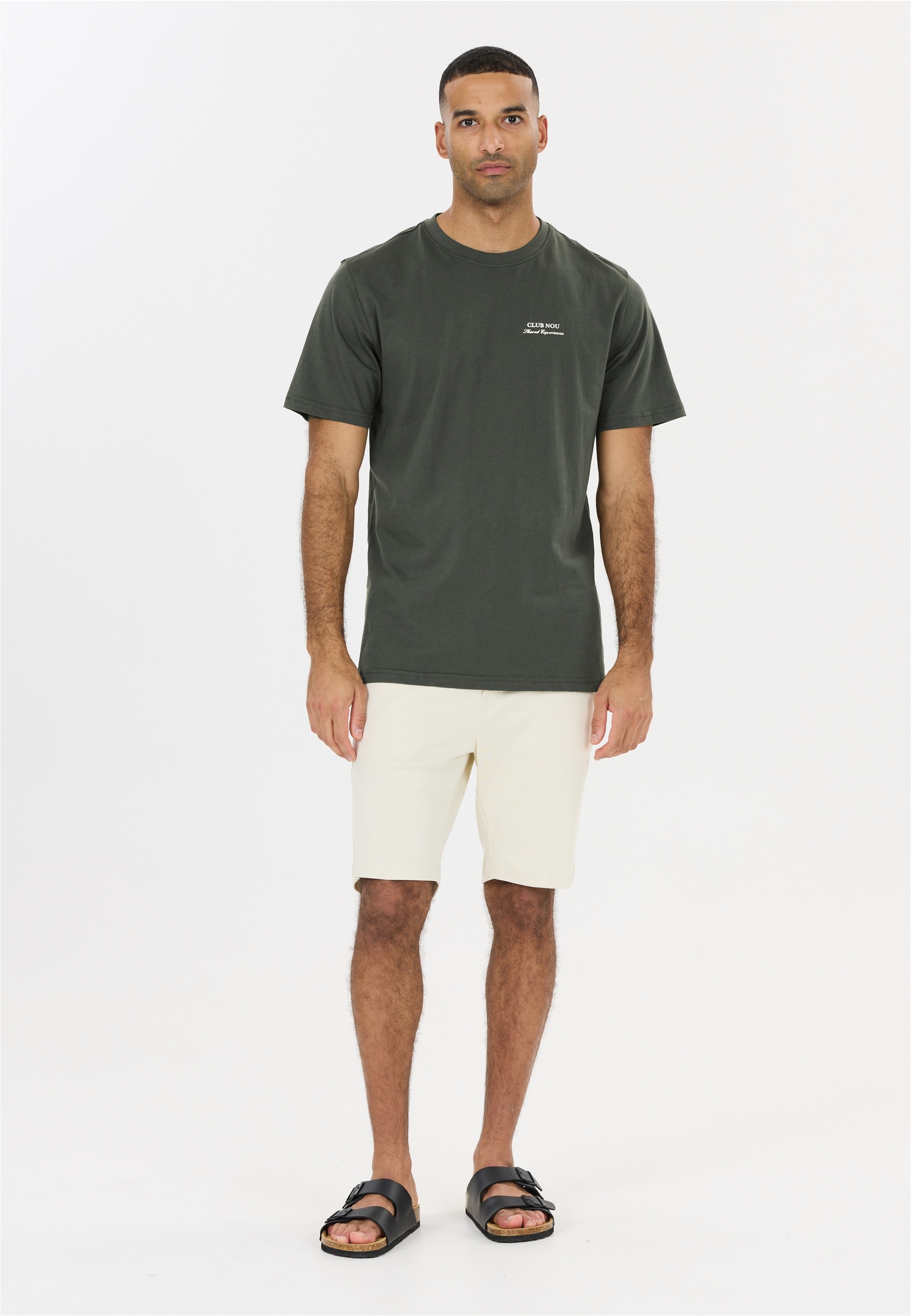 nou T-Shirt »Blanck« mit kleinem Print auf Brust