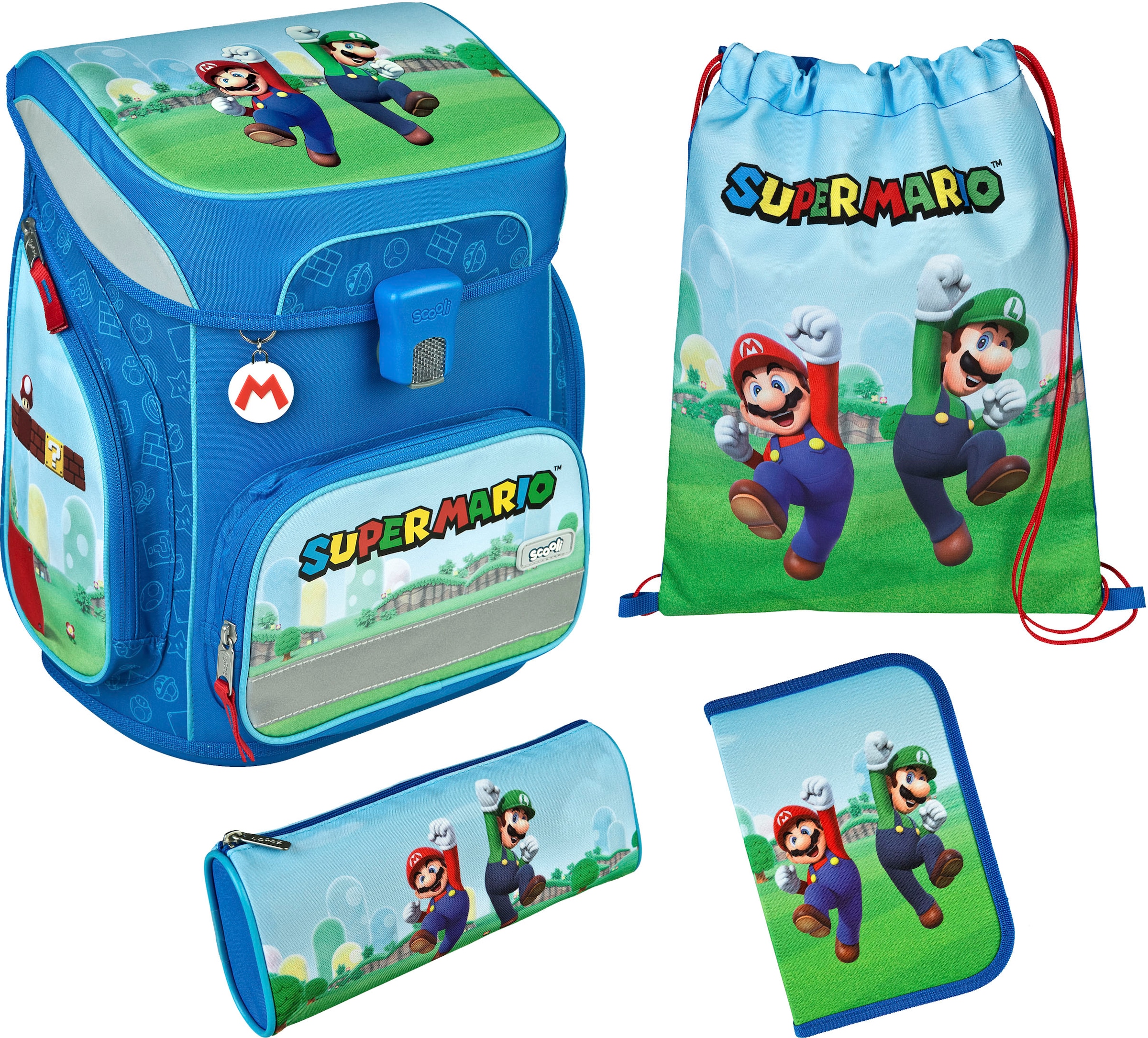 Scooli Schulranzen "EasyFit, Super Mario", Reflektoren