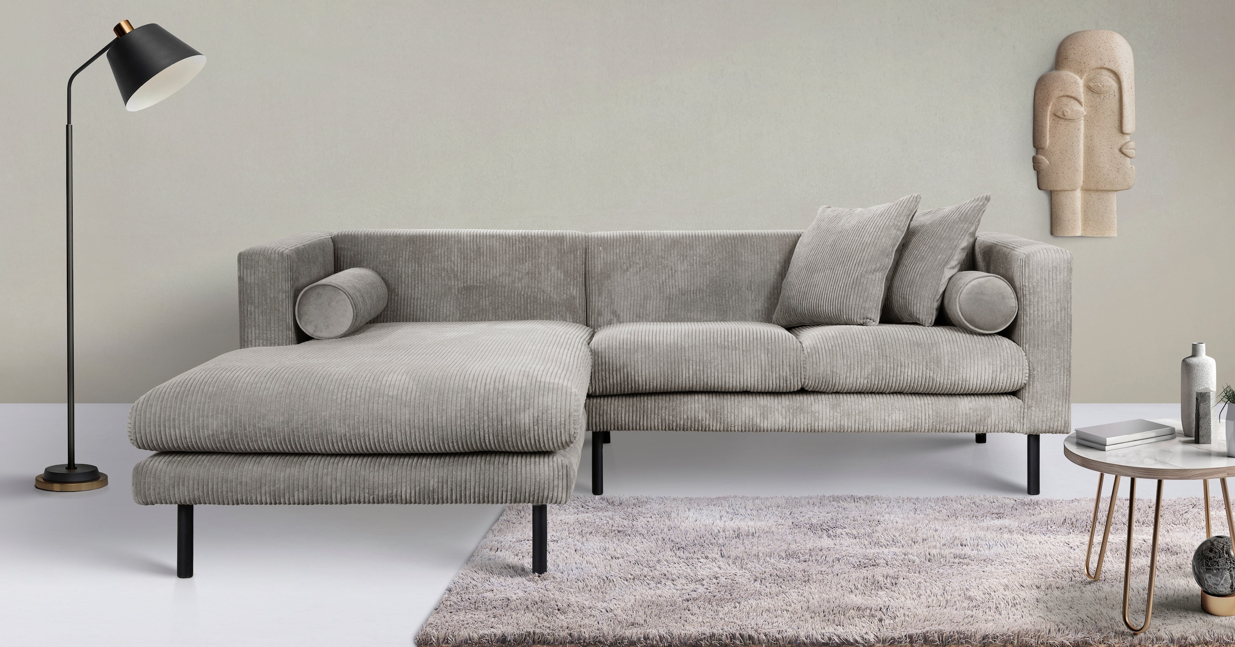 Home affaire Ecksofa "Lillibeth L-Form Designsofa, Maße B/T/H: 240/173/83 c günstig online kaufen