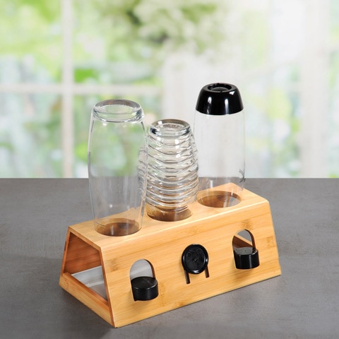 KESPER for kitchen & home Flaschenhalter, mit Abtropfschale, für 3 Flaschen,  aus FSC®-zertifiziertem Bambus kaufen