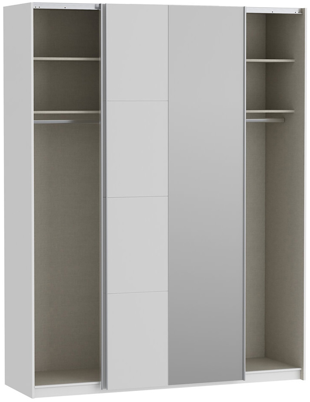FORTE Schwebetürenschrank »Fittio. Made in Europe, 2 Schiebetüren, modernes Design«, Höhe 2,35 mtr, stehende Montage, Spiegel