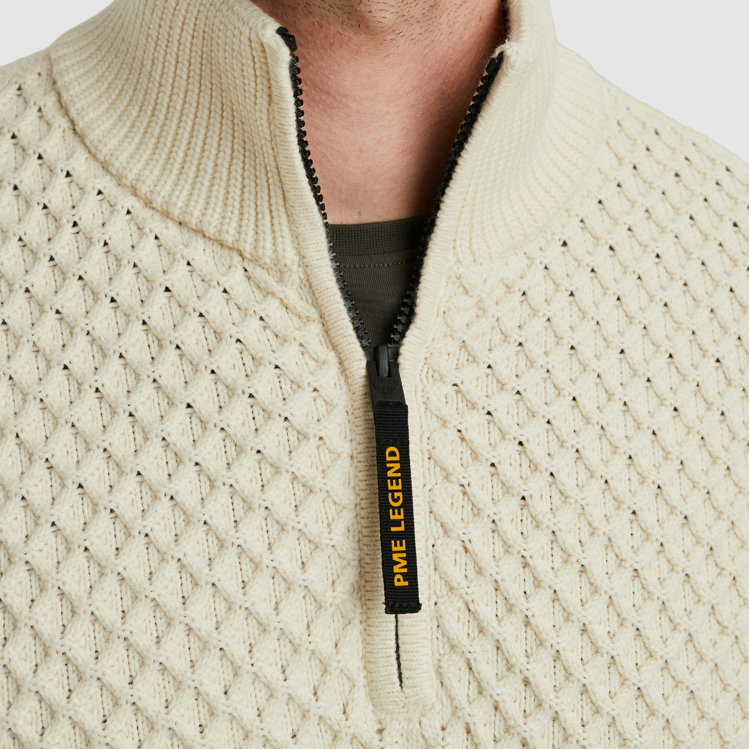Troyer PME LEGEND, Herren, Gr. 3XL, bone weiß, Strick, Obermaterial: 68% Baumwolle, 32% Polyamid, normal normal, ohne Ausschnitt, Pullover Troyer, im Mustermix 3