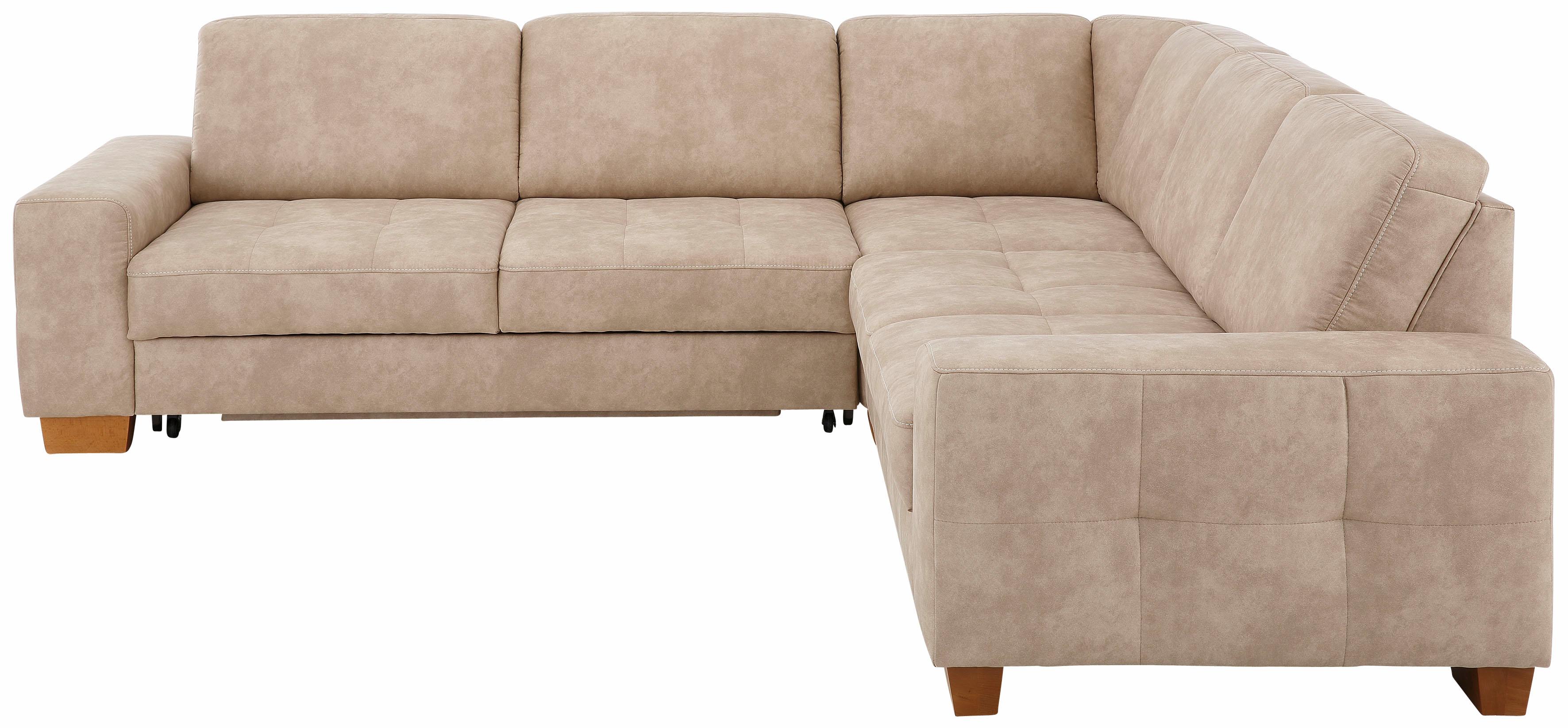 OTTO home Ecksofa "Puccini L-Form" mit Federkern, Sitztiefenverstellung, Kontrastnaht