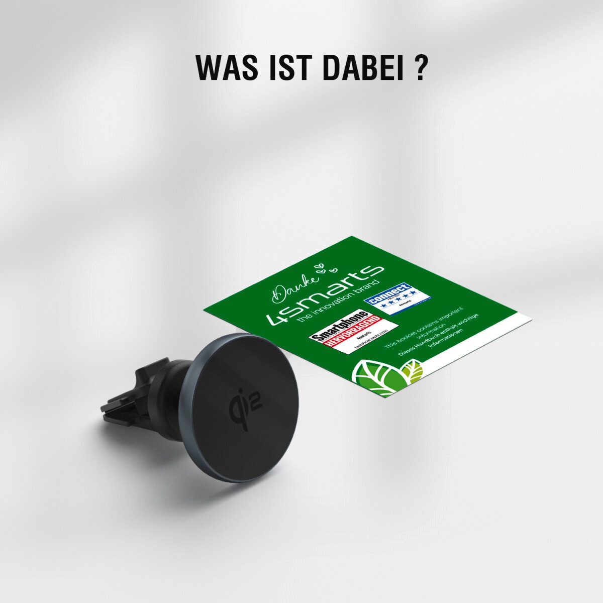 4smarts Handy-Halterung »Magnetischer Qi2 Kfz-Ladepuck«