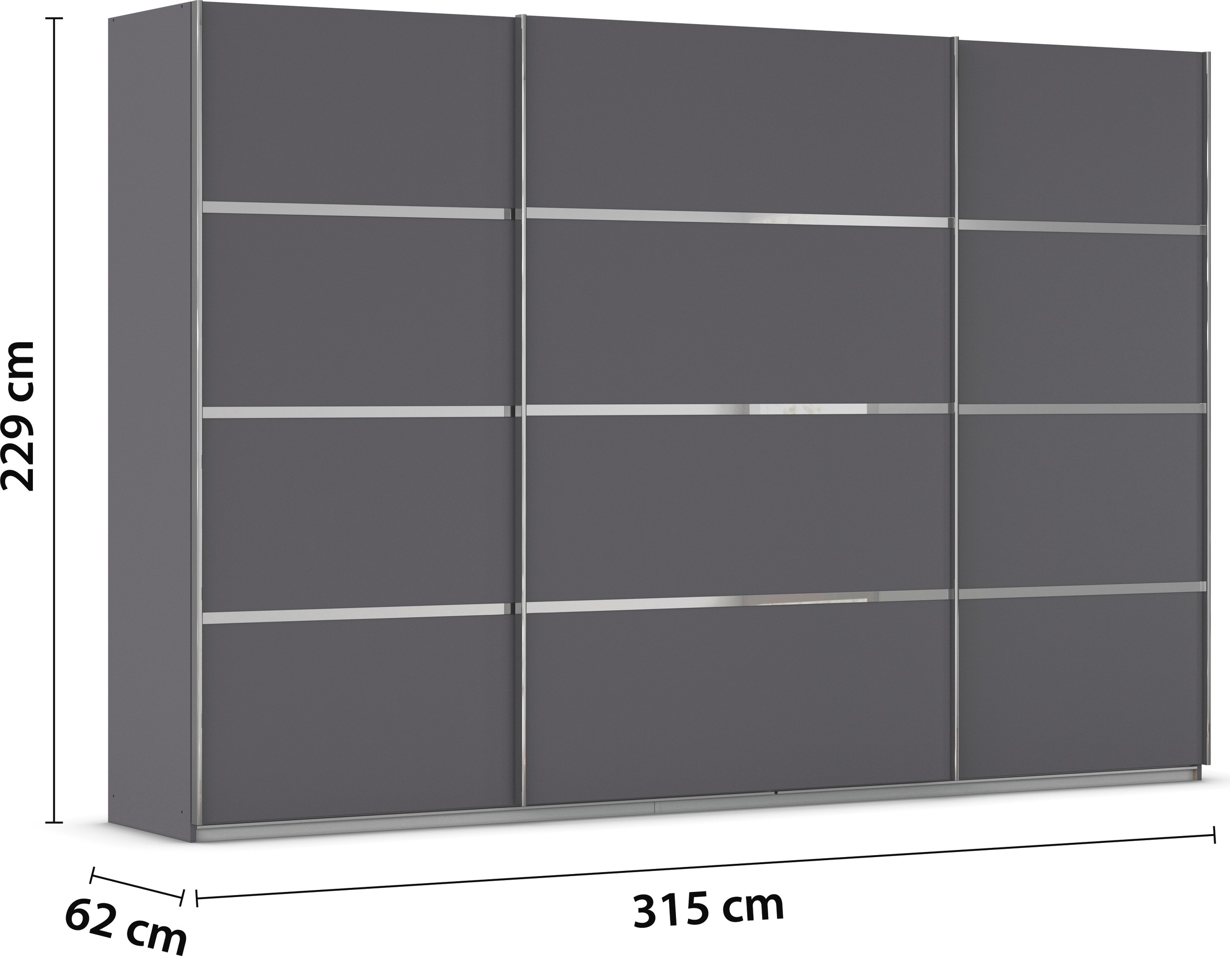 rauch Kleiderschrank »Schwebetürenschrank OTTO´s Choice Garderobe Schrank TOP ANGEBOT Avola«, (in 3 verschiedenen Ausstattungen BASIC/CLASSIC/PREMIUM), mit eleganten Zierleisten in Chrom, Schwarz oder Weiß MADE IN GERMANY