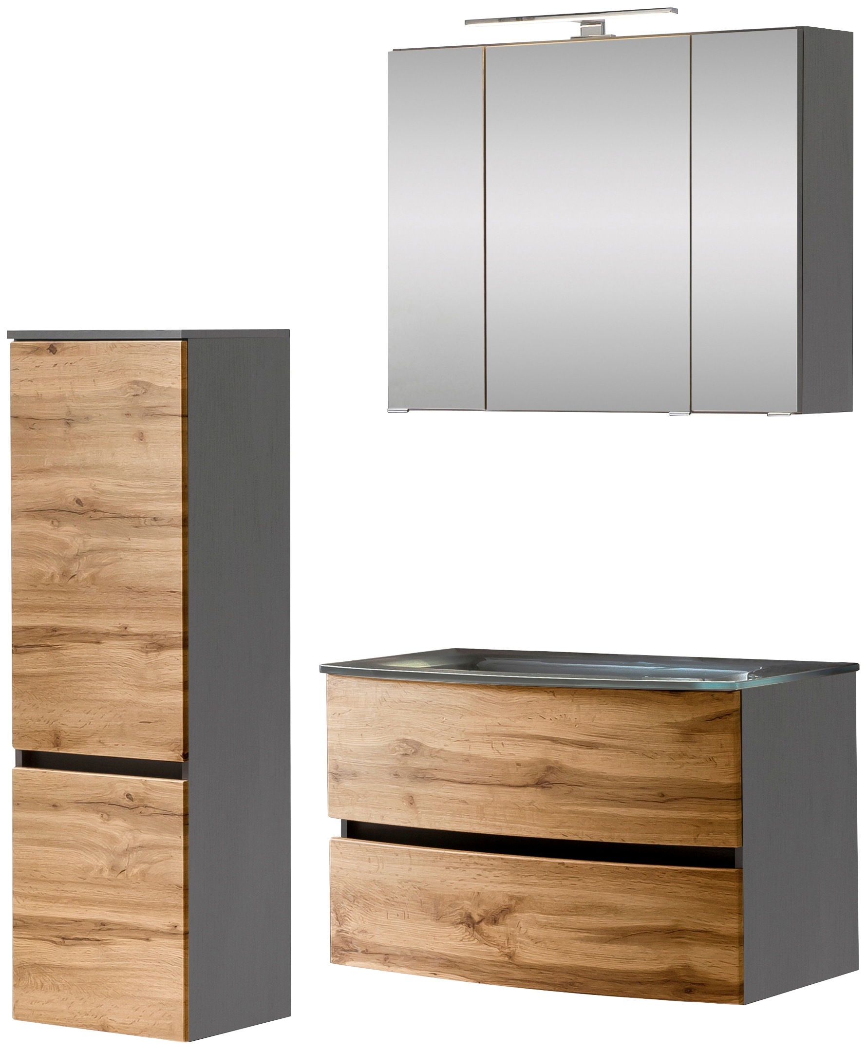 welltime Badezimmer-Set "Kaunas" Set, 3 Stk. tlg. bestehend aus Waschtisch- günstig online kaufen