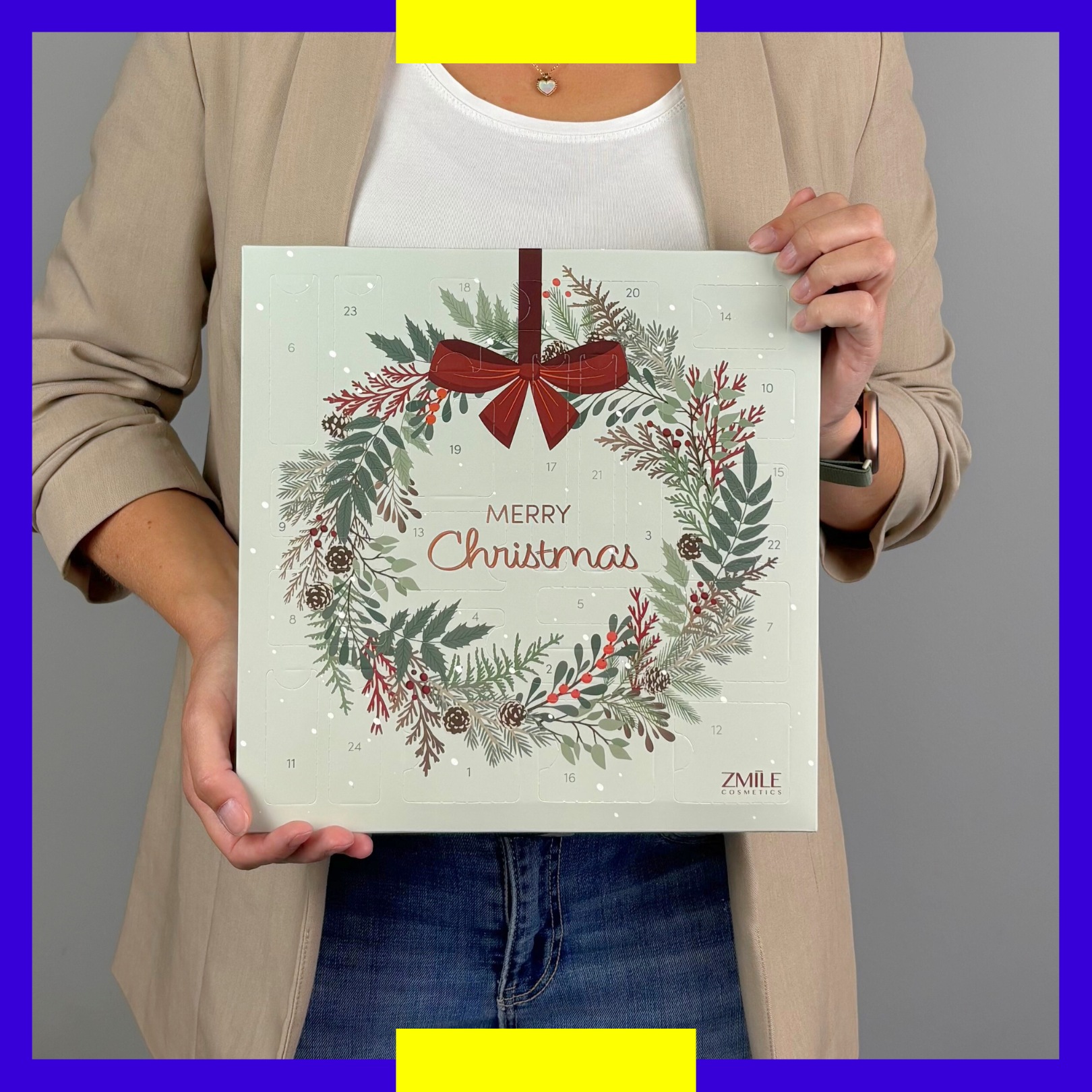 ZMILE COSMETICS Kosmetik-Adventskalender »ZMILE COSMETICS Adventskalender Square Jingle and Glow vegane Kosmetik« ab 12 Jahren vegan