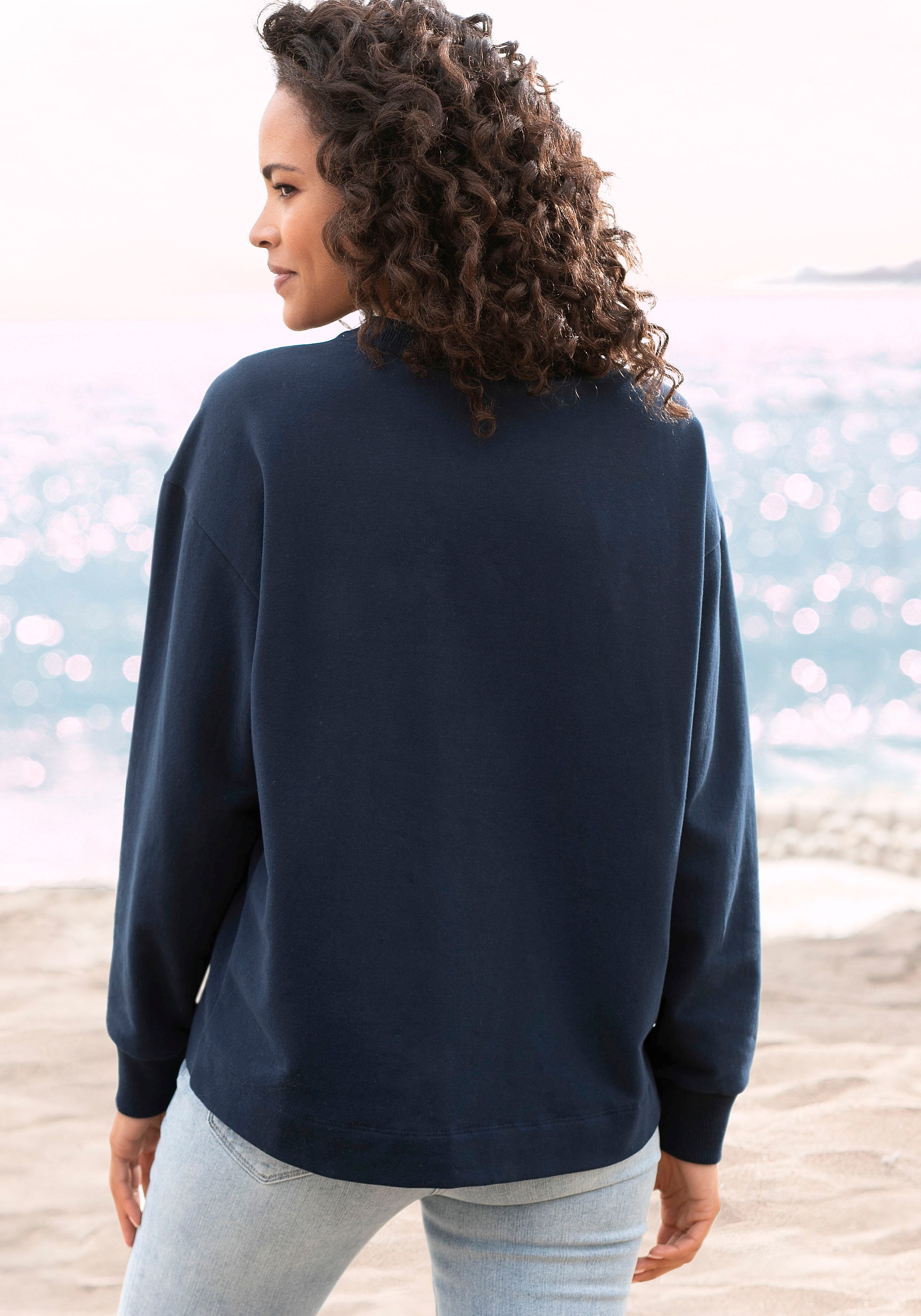 Elbsand Sweatshirt »Sontje«, mit Flockprint vorne, sportlich-casual