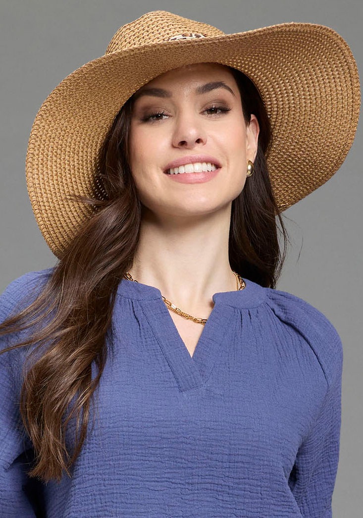 Laura Scott Sonnenhut mit modischem Leopard Schleifenband günstig online kaufen