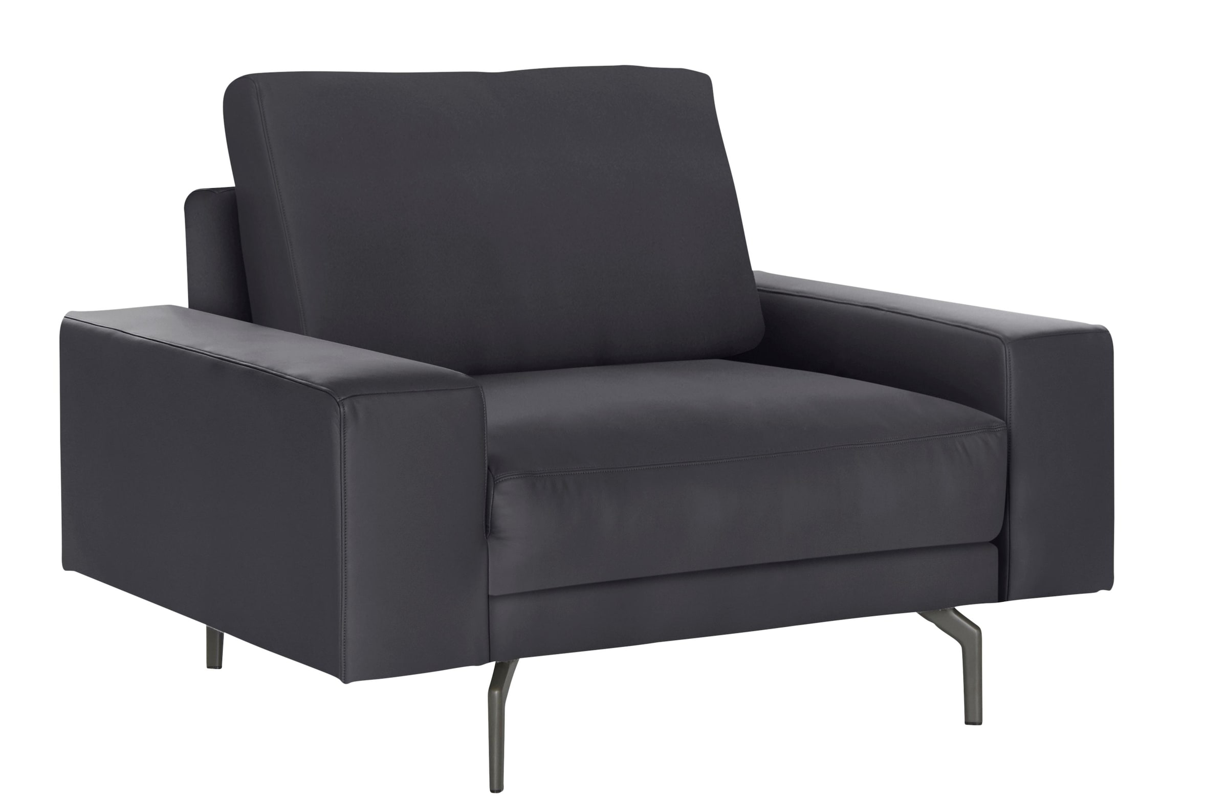 hülsta sofa Sessel »hs.450 extrabreiter Sessel mit tollem Sitzkomfort,«, Armlehne breit niedrig, Alugussfüße in umbragrau, Breite 120 cm