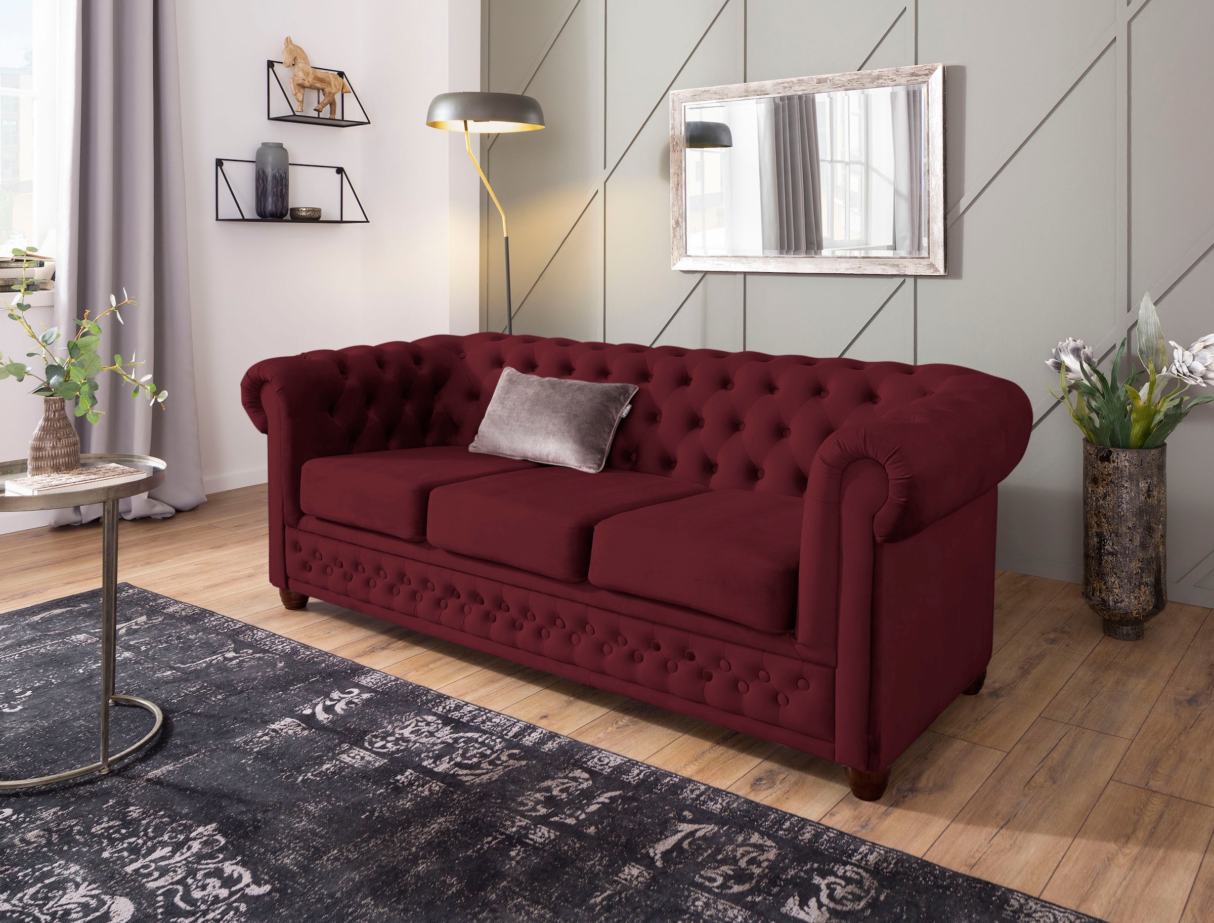 Home affaire Chesterfield-Sofa "New Castle", mit hochwertiger Knopfheftung günstig online kaufen