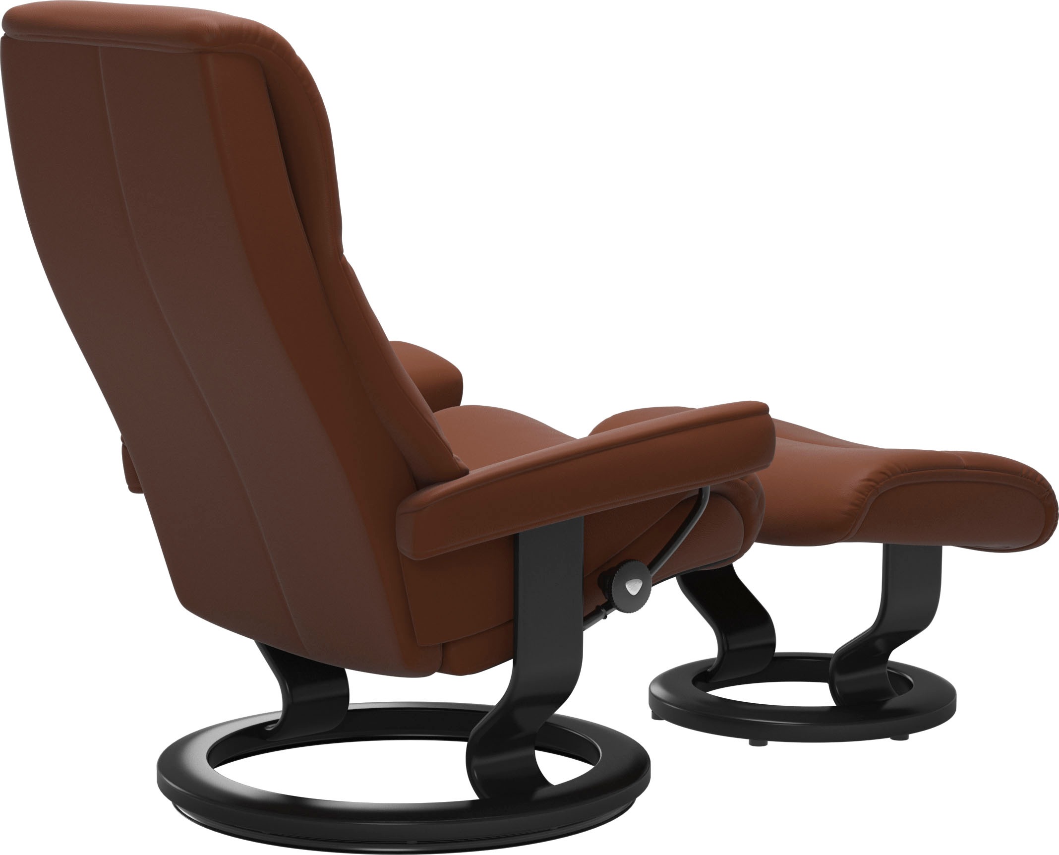 Stressless® Relaxsessel »View«, (Set, Relaxsessel mit Hocker), mit Classic Base, Größe M,Gestell Schwarz