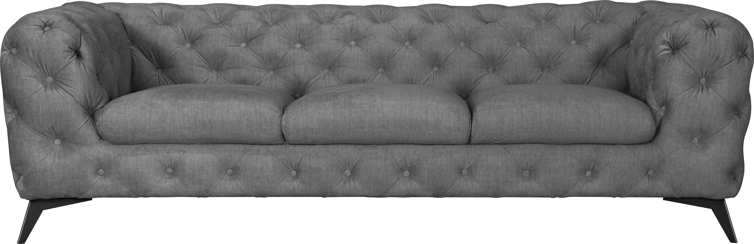 Leonique Chesterfield-Sofa "Glynis", aufwändige Knopfheftung, moderne Chesterfield Optik, Fußfarbe wählbar