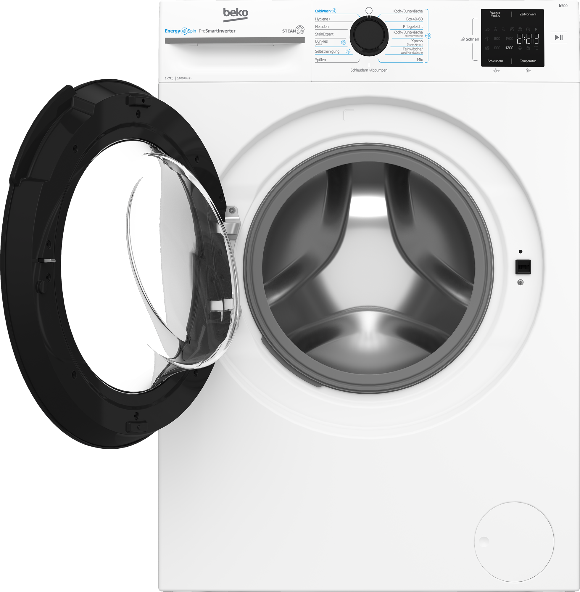 BEKO Waschmaschine »BM3WFU3741X«, 7 kg, 1400 U/min, Waschen mit EnergySpin: Bis zu 35 % Energie sparen – nicht nur in Eco