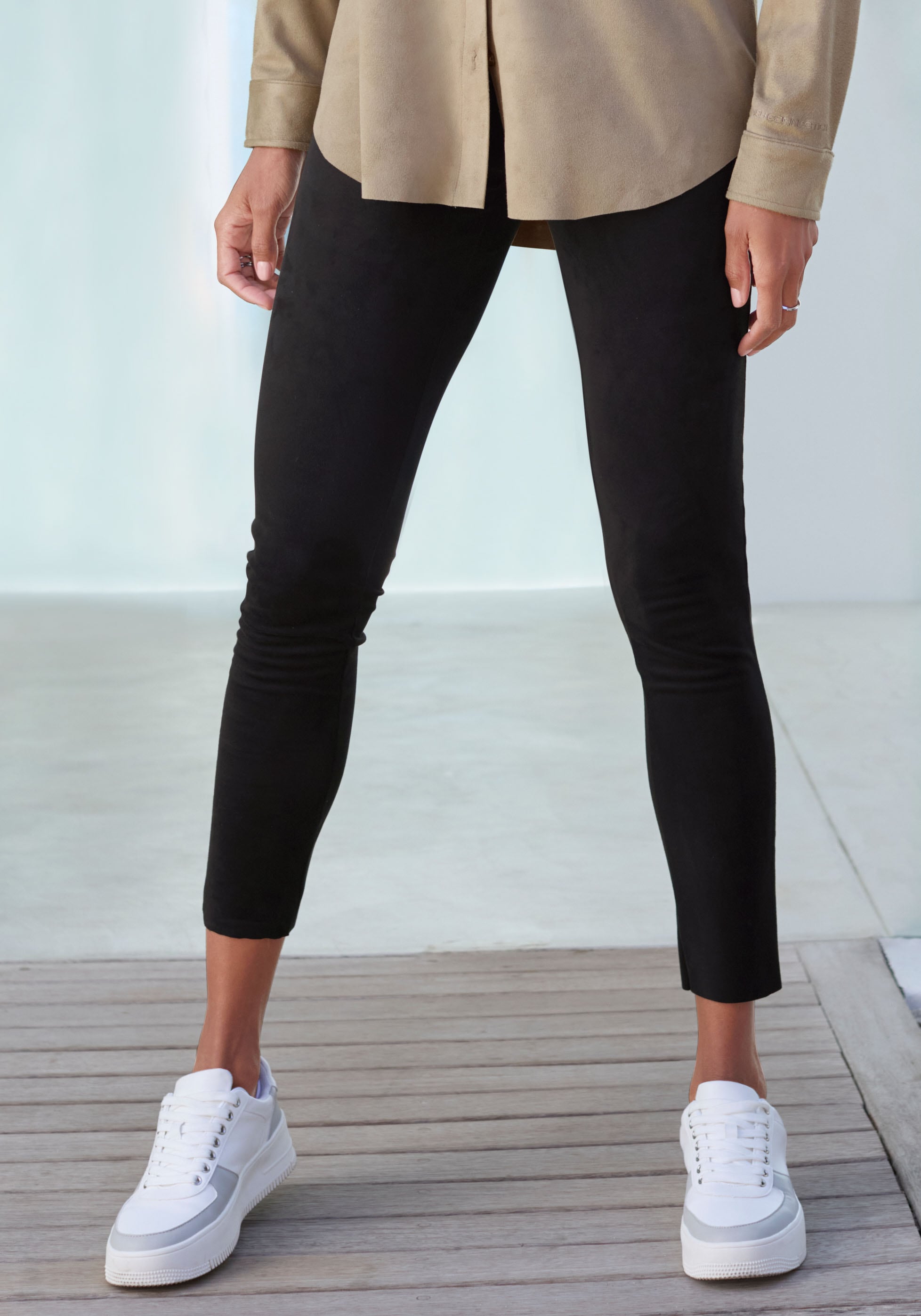 French Connection Leggings mit Logostickerei günstig online kaufen