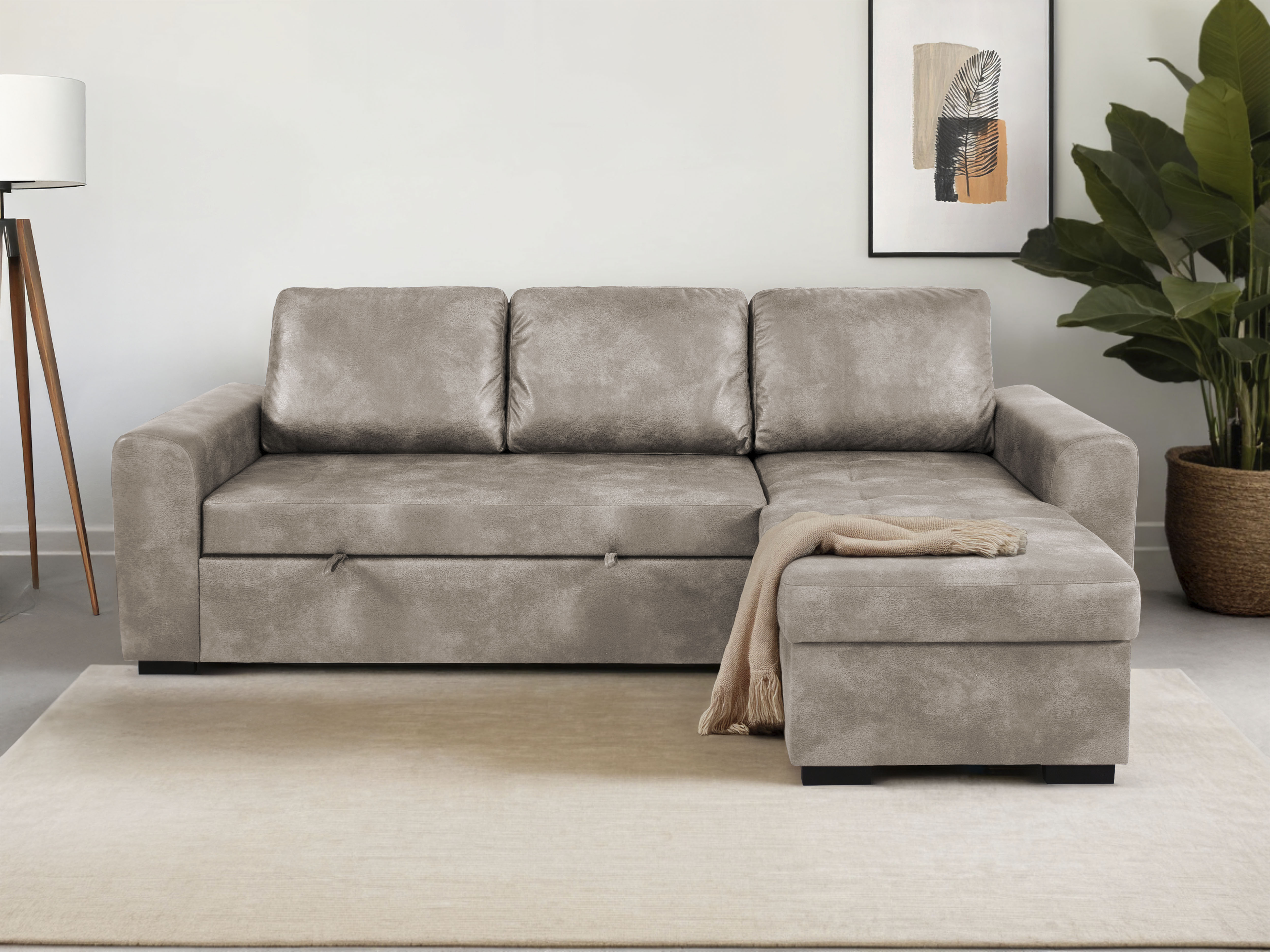 Trends by HG Ecksofa "Poll L-Form, B: 245 cm" mit Schlaffunktion & Bettkasten