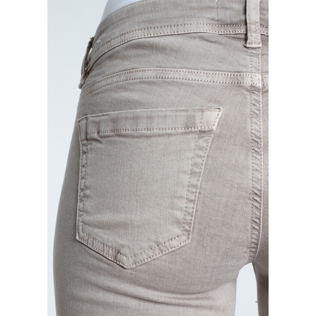Damenmode Jeans GANG Skinny-fit-Jeans »FAYE«, perfekter Sitz durch Elasthan-Anteil beige