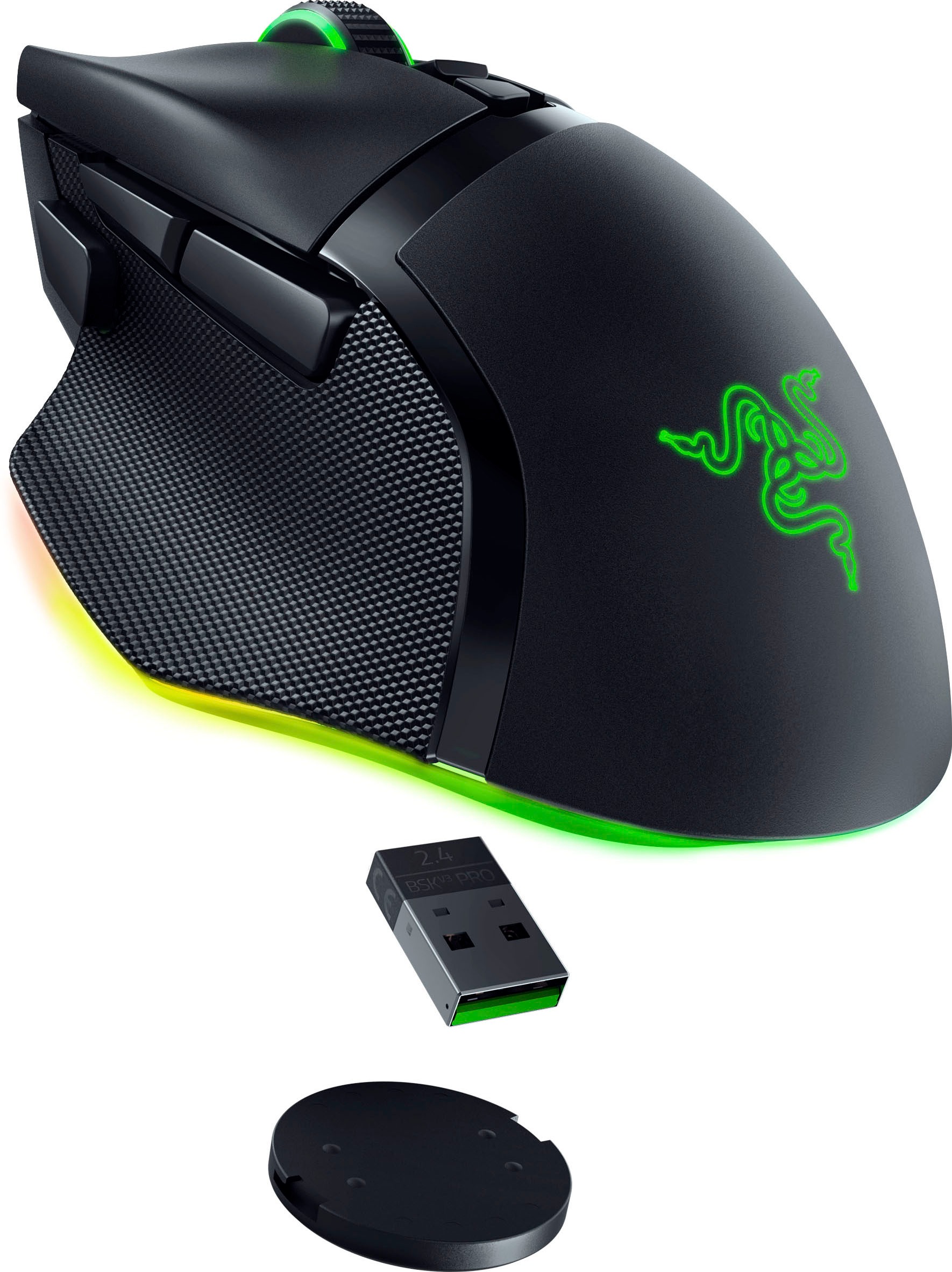 RAZER Gaming-Maus »Basilisk V3 Pro«, RF kabellos + Bluetooth-kabelgebunden-USB