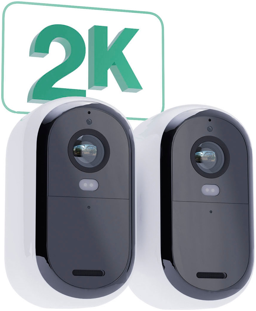 ARLO Smart Home Kamera »2 2K Outdoor Camera 2pack W/2 Solar Panel«, Außenbereich