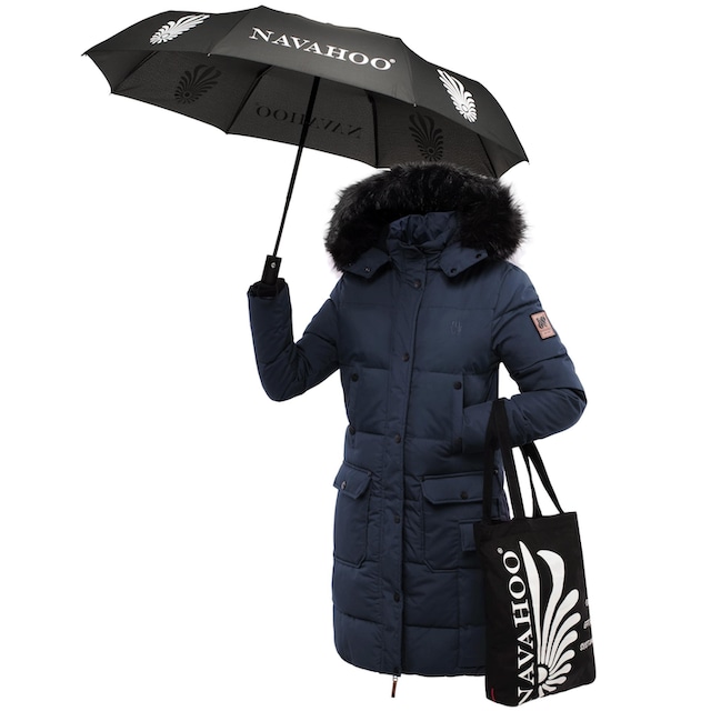 Navahoo Wintermantel »Cosimaa«, Warmer Damen Parka inkl. Einkaufstasche und  Regenschirm für bestellen | BAUR