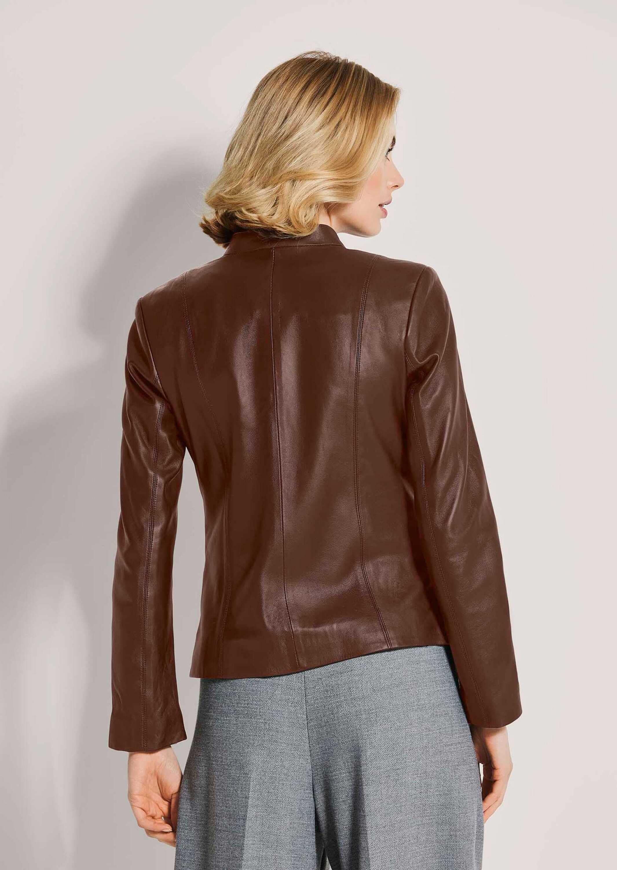 MADELEINE Lederjacke »Lederjacke Kurzjacke aus Leder mit Taschen«