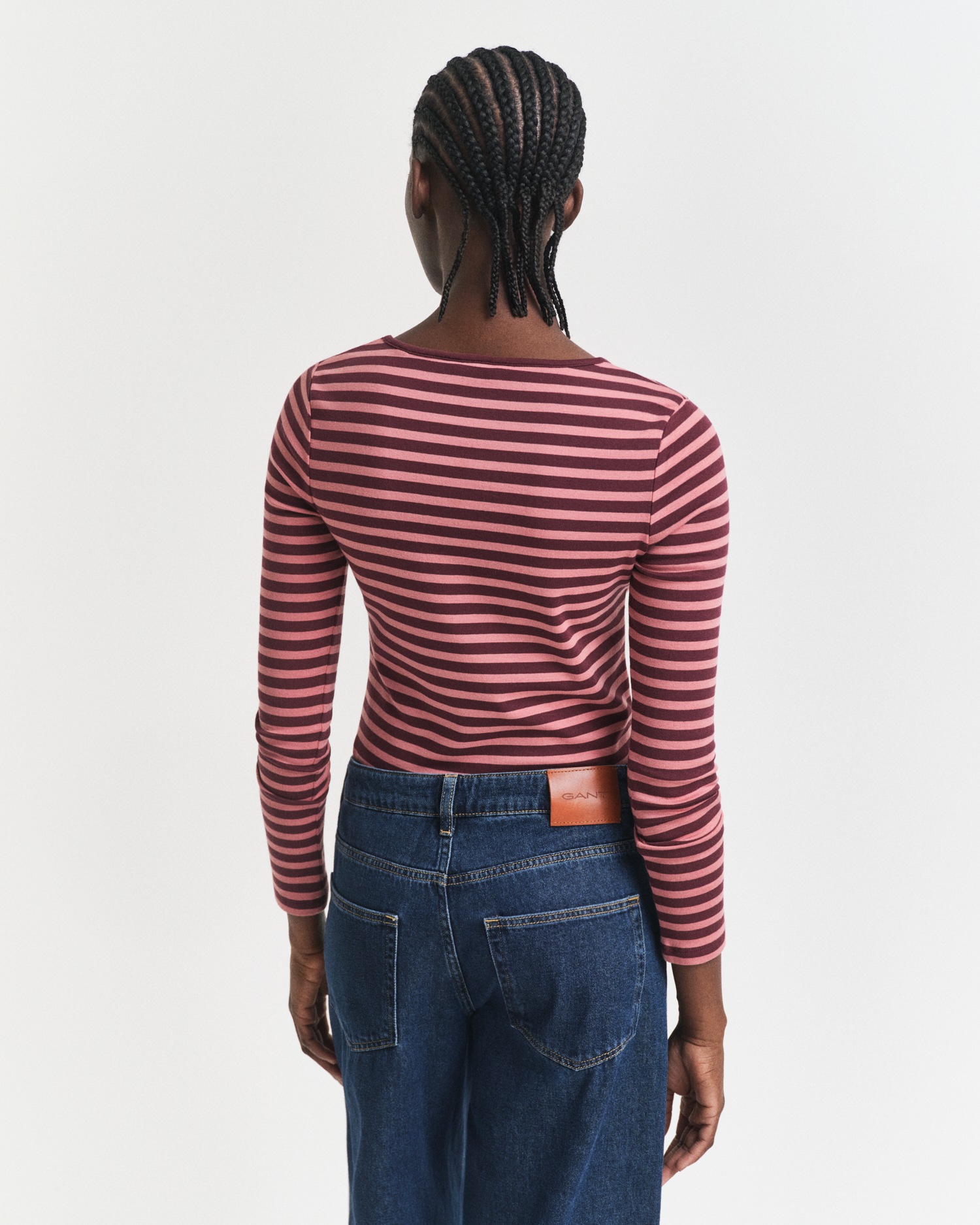 Gant Langarmshirt "SLIM STRIPED 1X1 RIBBED LS T-SHIRT" günstig online kaufen