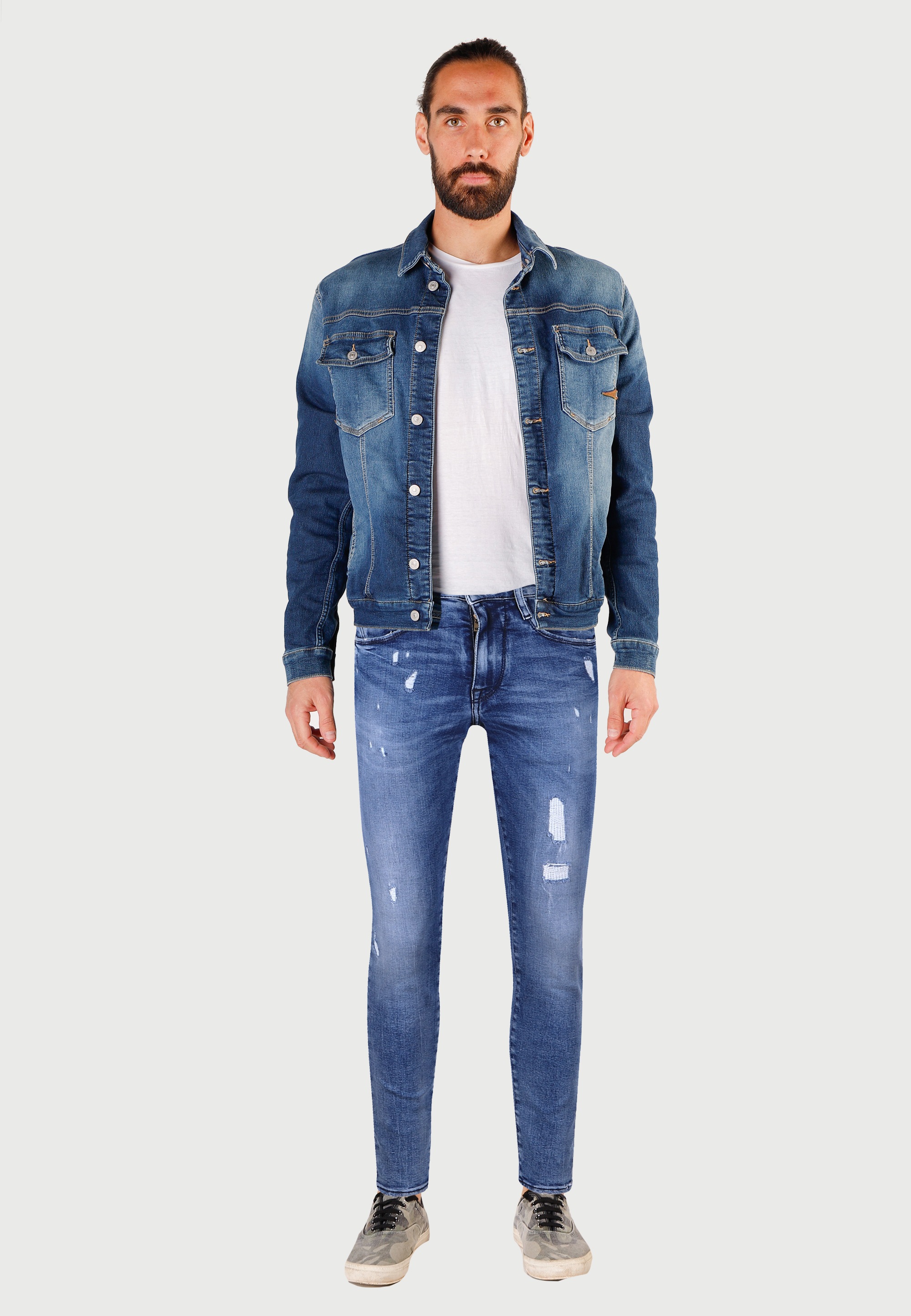 Le Temps Des Cerises Slim-fit-Jeans, im modischen Used-Look