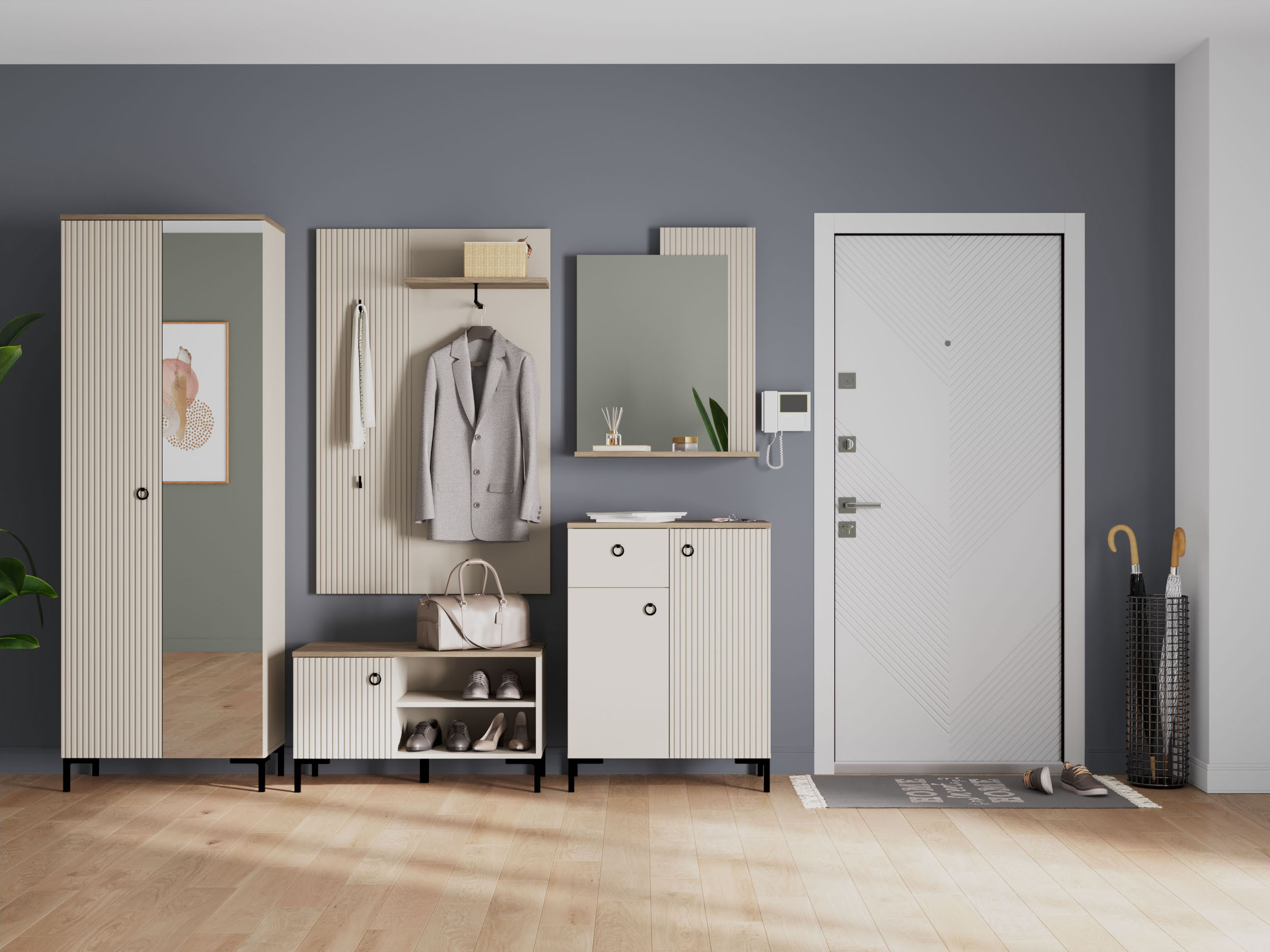 Home affaire Garderobenpaneel "Luminara" 1 Stk. tlg. Wandgarderobe breit mi günstig online kaufen