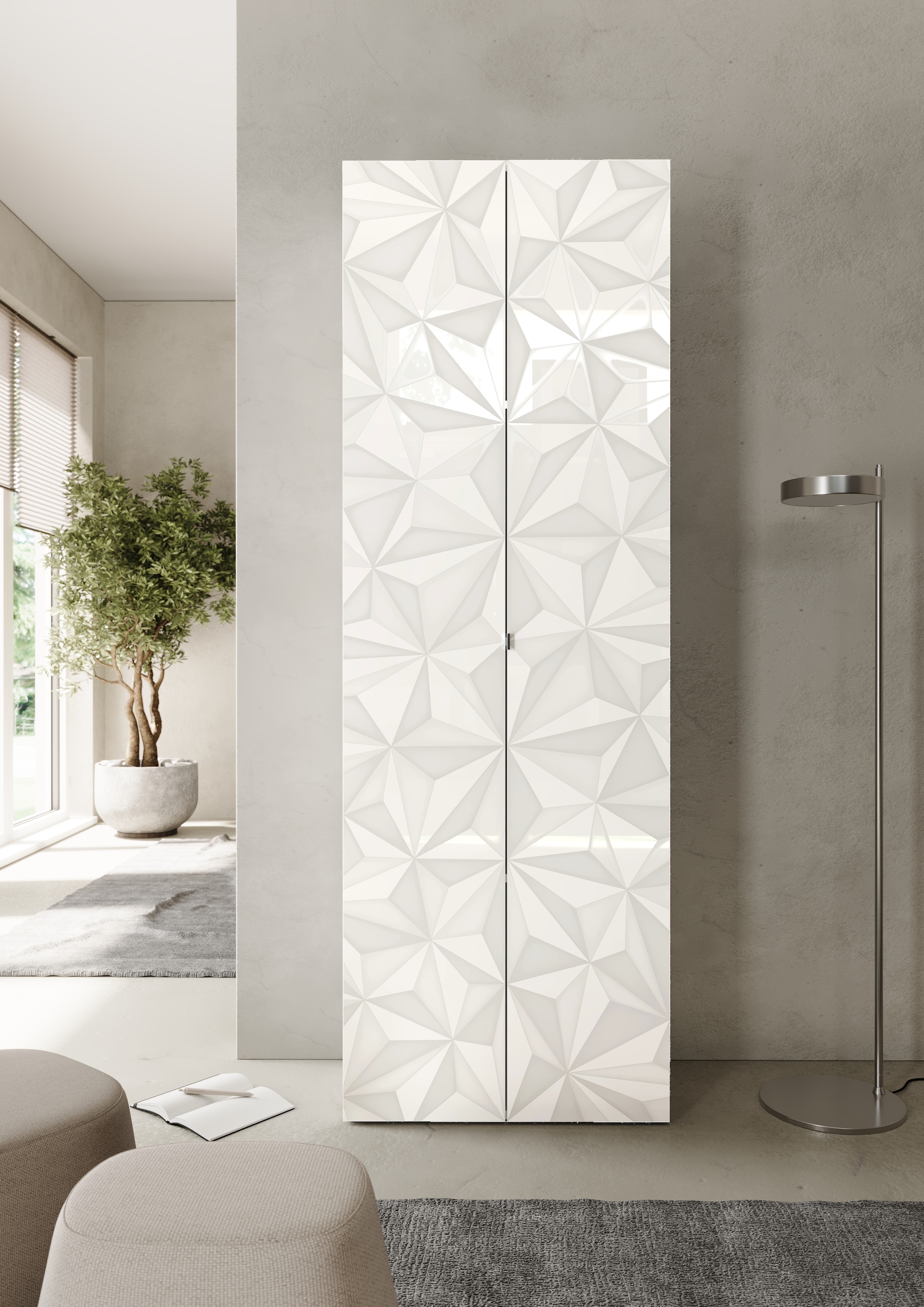 INOSIGN Aktenschrank »Prisma, Breite 63 cm, Höhe 184 cm, 2 Türen (3 Einlegeböden)«, Büroschrank, Mehrzweckschrank, Front mit Siebdruck