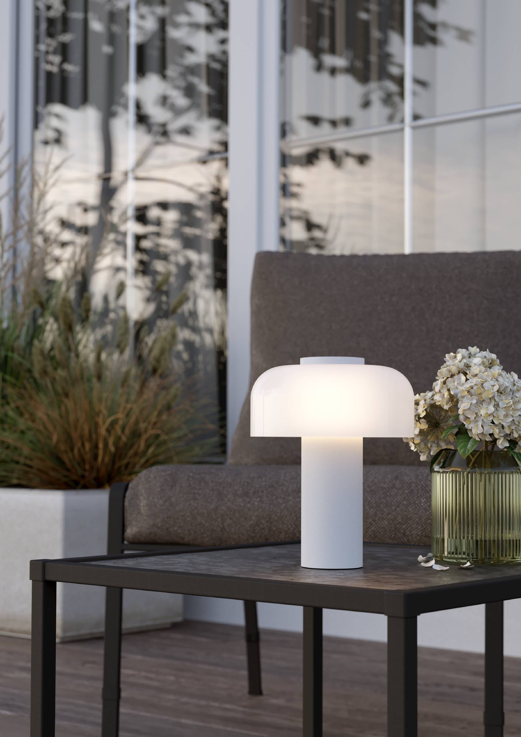 EGLO Tischleuchte »Ponente Tischlampe, Nachtischlampe, Metall und Kunststoff, IP44, Lampe« LED-Modul 1 Stk. Kaltweiß | Neutralweiß | Warmweiß Tischleuchte - H20 x Ø16 cm - weiß - 2,25W inkl.