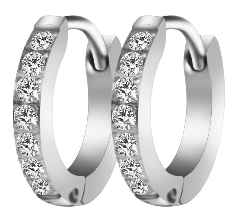 Adelia´s Klappcreolen "Damen Ohrringe – Klappcreole aus Edelstahl mit Stras günstig online kaufen