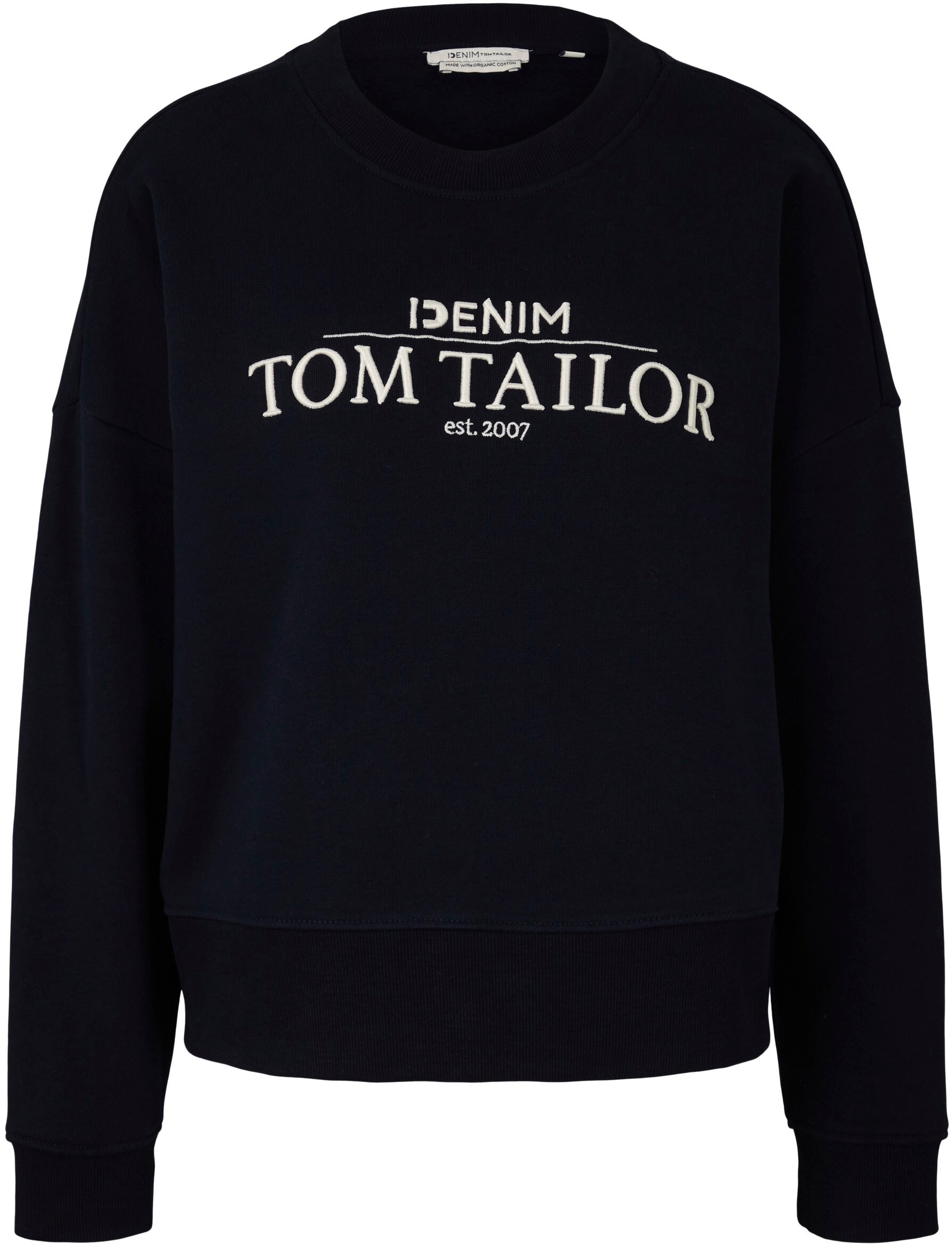 TOM TAILOR kaufen mit BAUR überschnittenen Sweatshirt, Denim online | Schultern