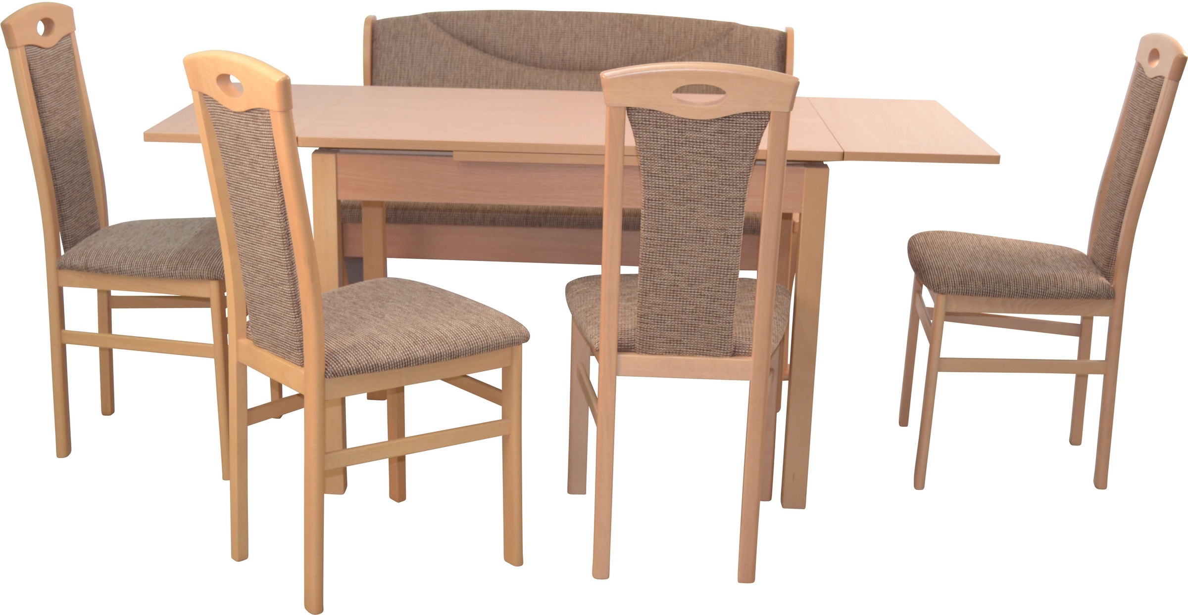 HOFMANN LIVING AND MORE Essgruppe »6tlg. Tischgruppe«, (Spar-Set, 6 tlg., 6tlg. Tischgruppe), Stühle montiert