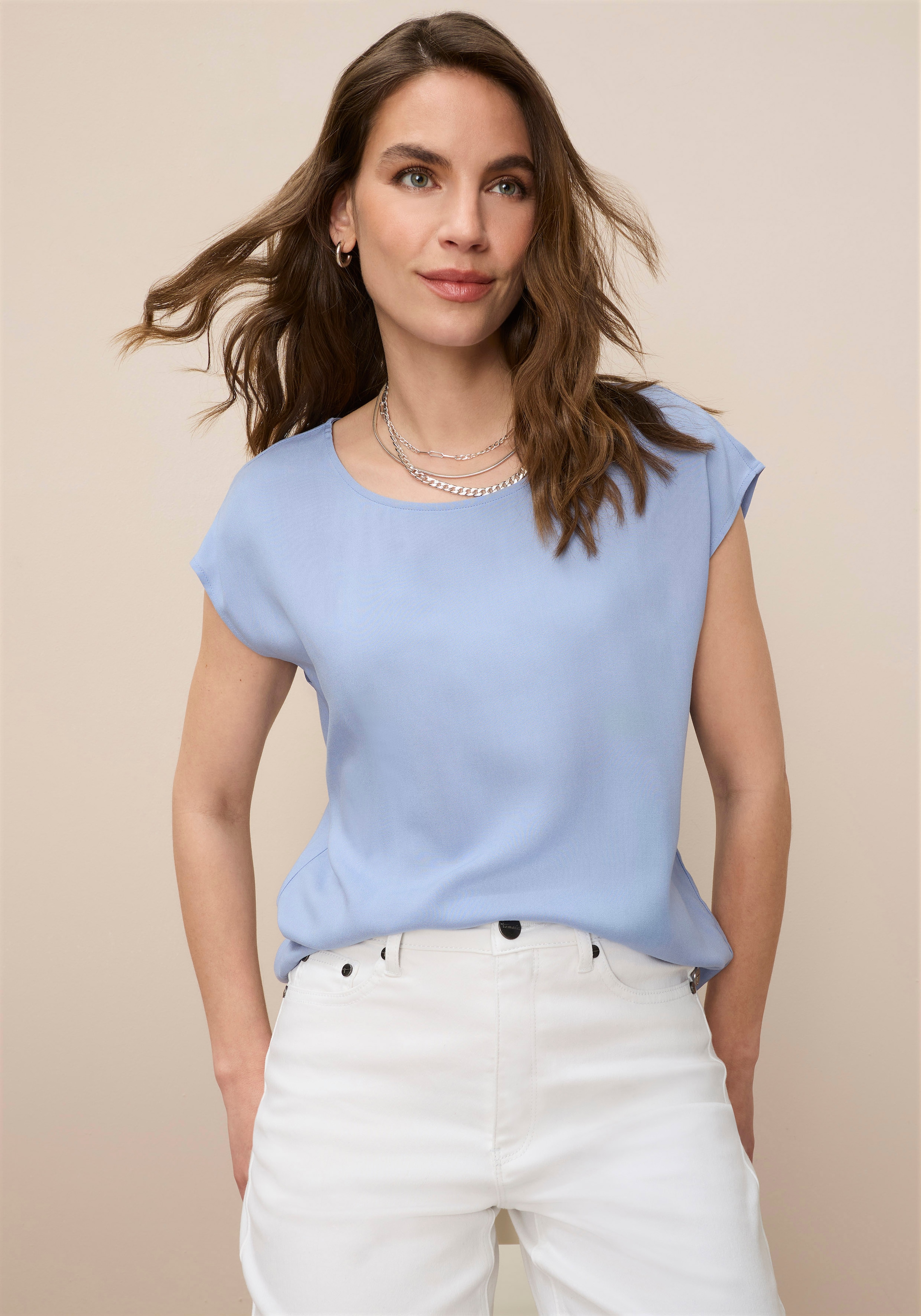 Tamaris Shirtbluse mit abgerundetem Saum günstig online kaufen